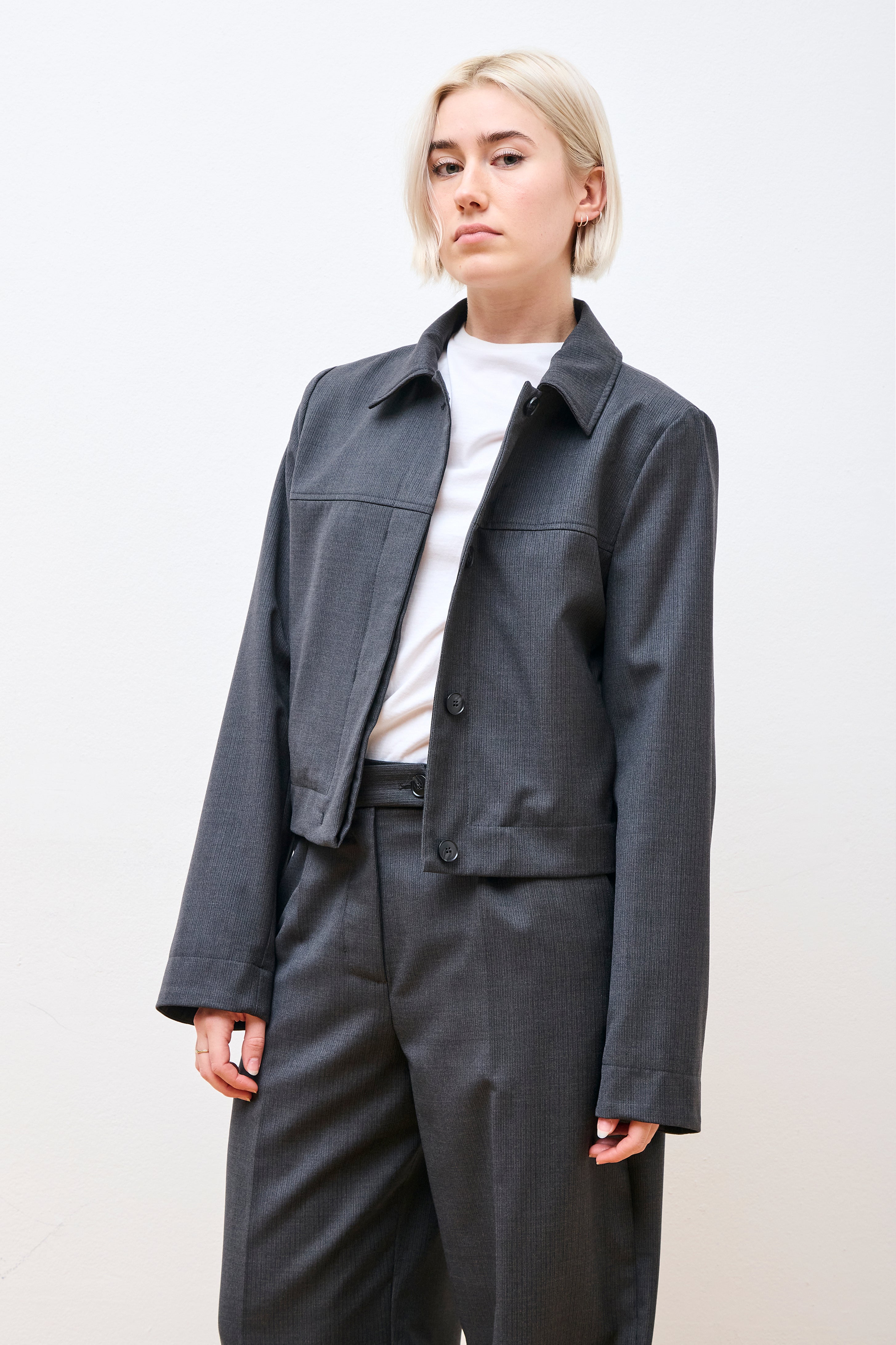 Above Jacket Grey 50's Stripe