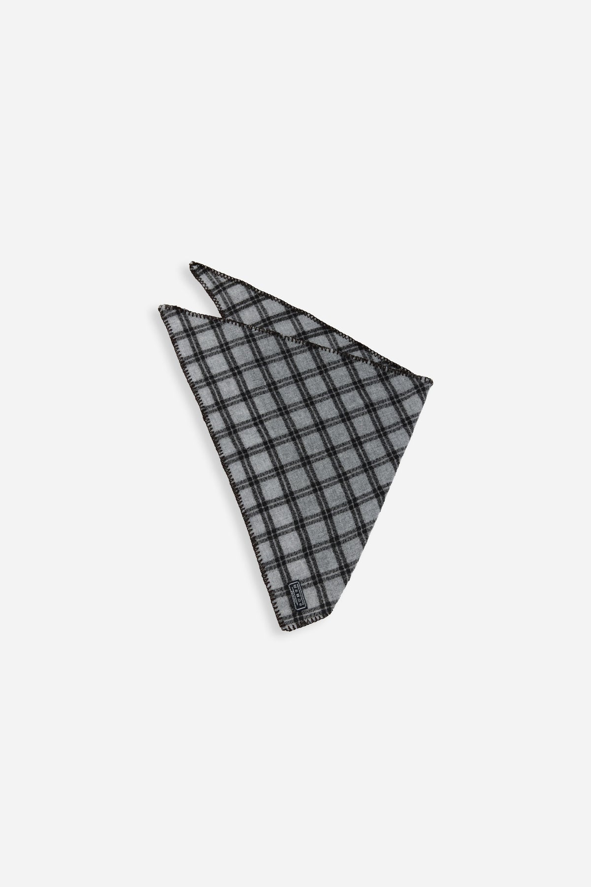 Triangle Scarf Taupe Grey Check