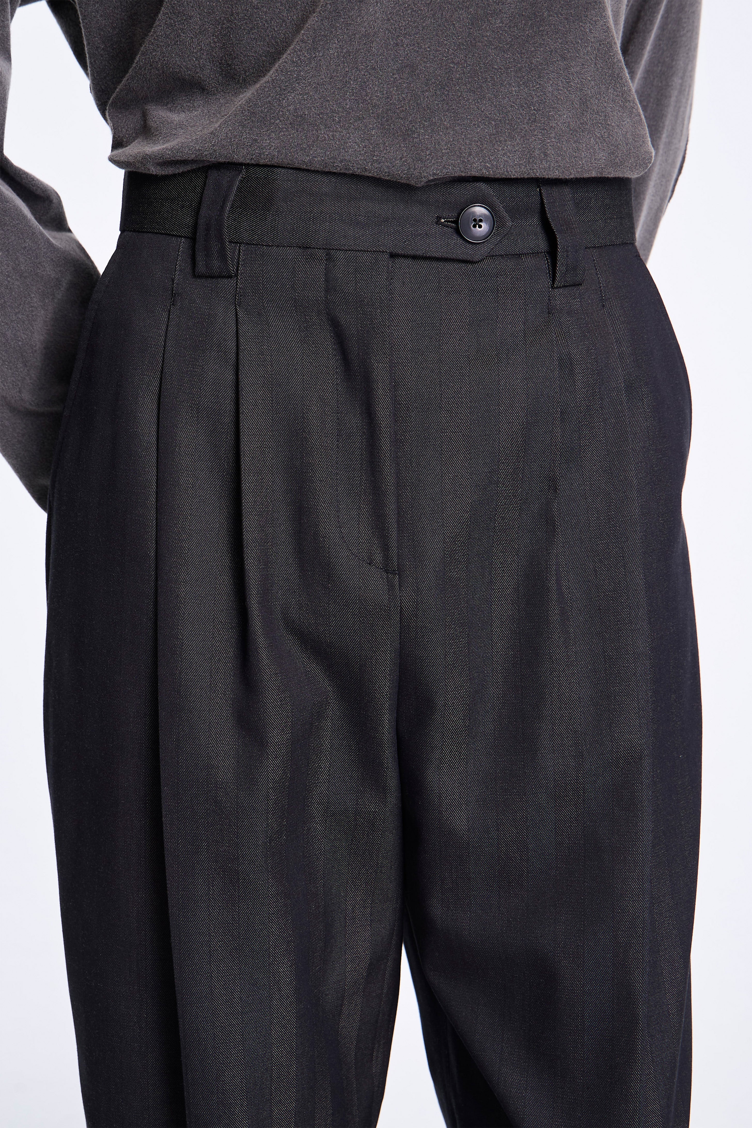 Favorite Trousers Black Solaro Herringbone