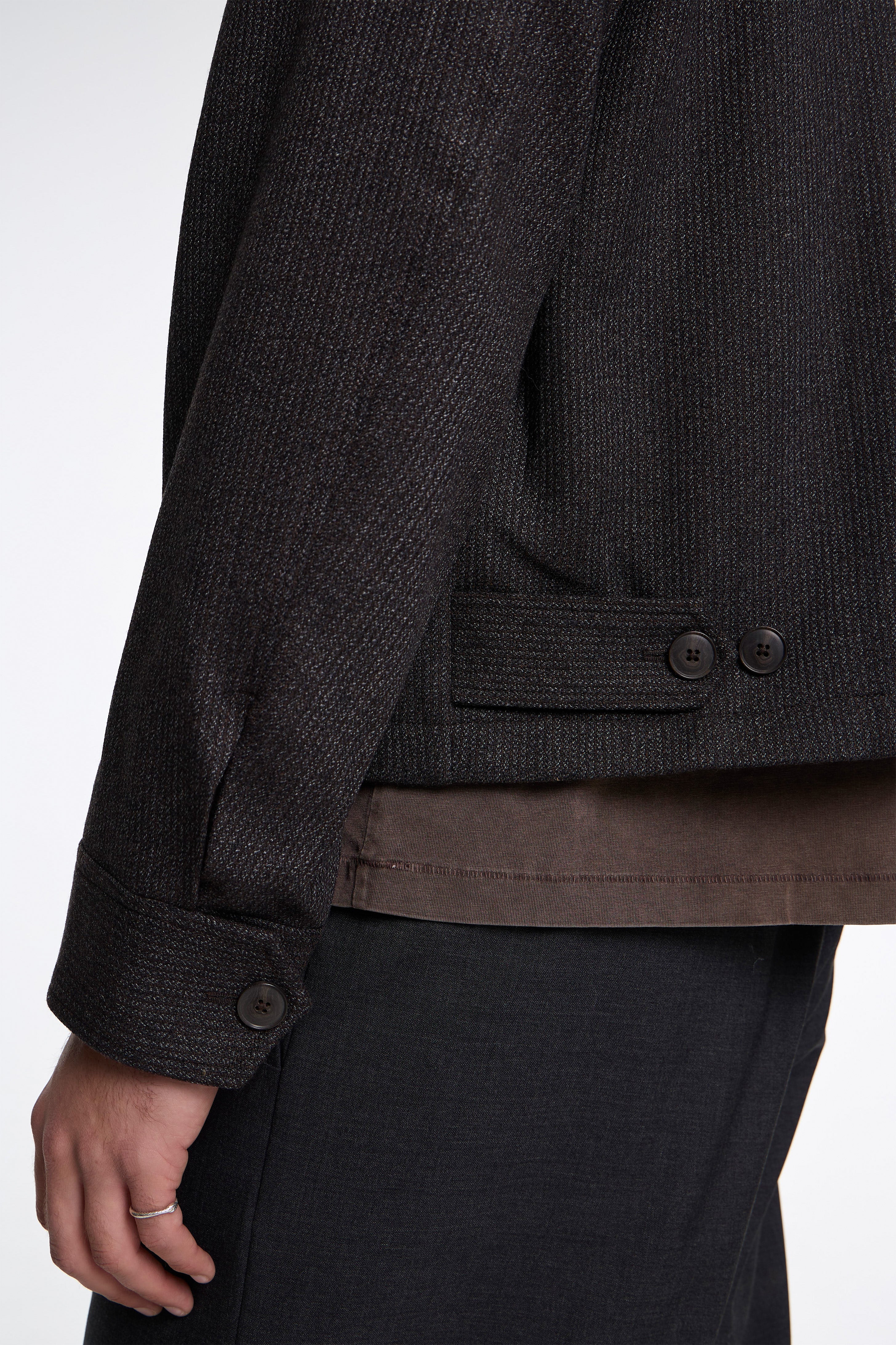 Mail Jacket Brown Melange Stripe