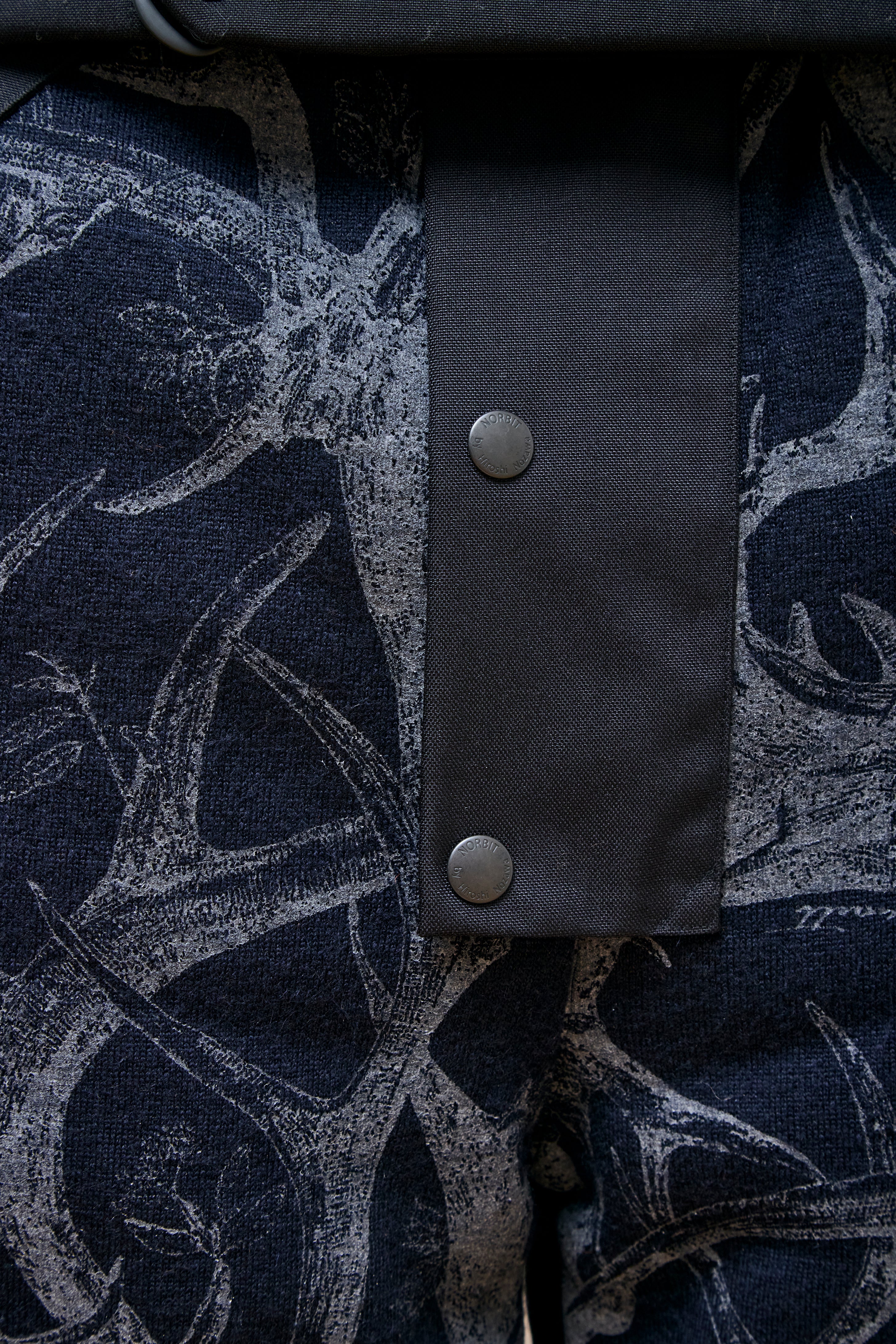 Horn Tree Print Wool Boa Pants Navy
