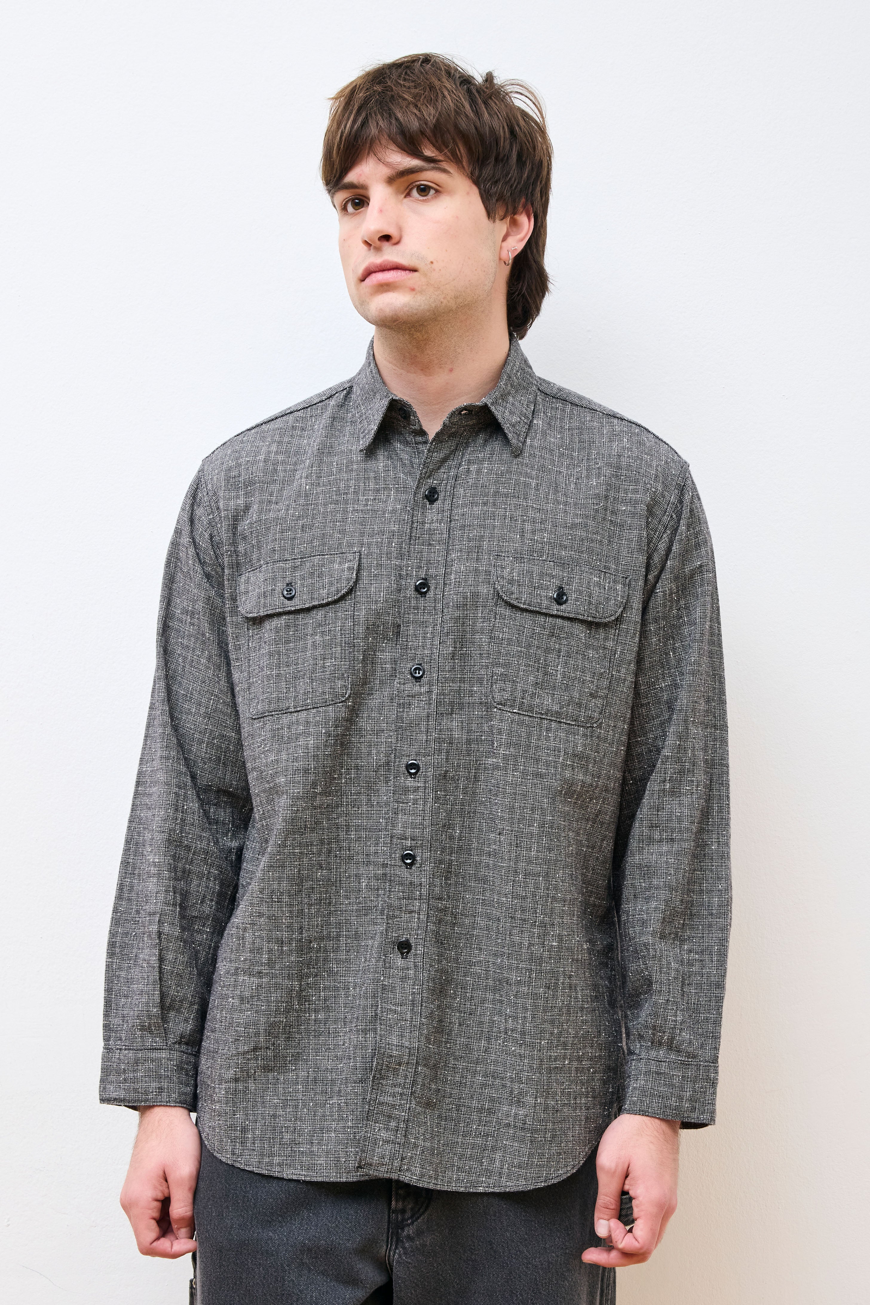 Relax Fit Work Shirt Black Check