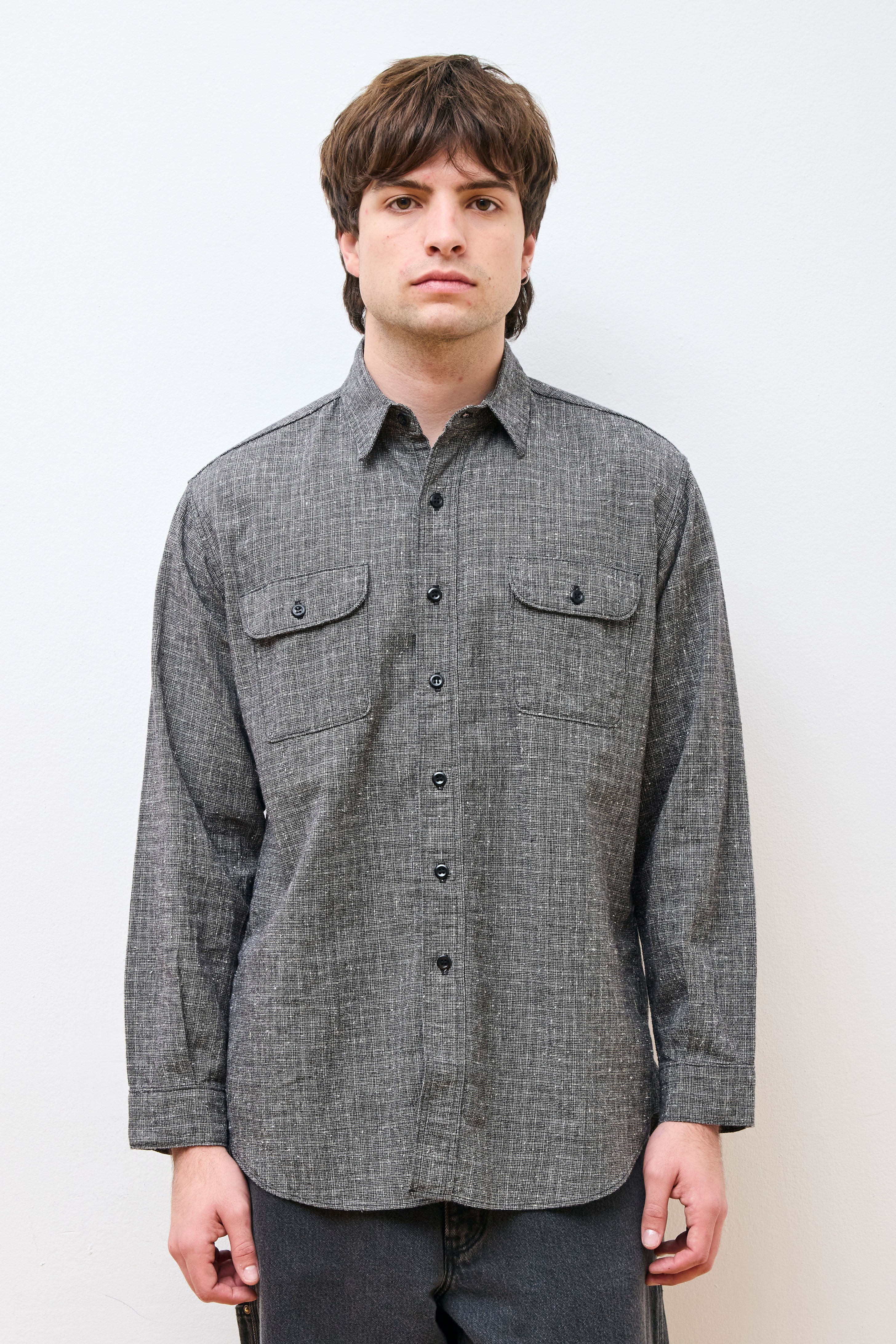 Relax Fit Work Shirt Black Check