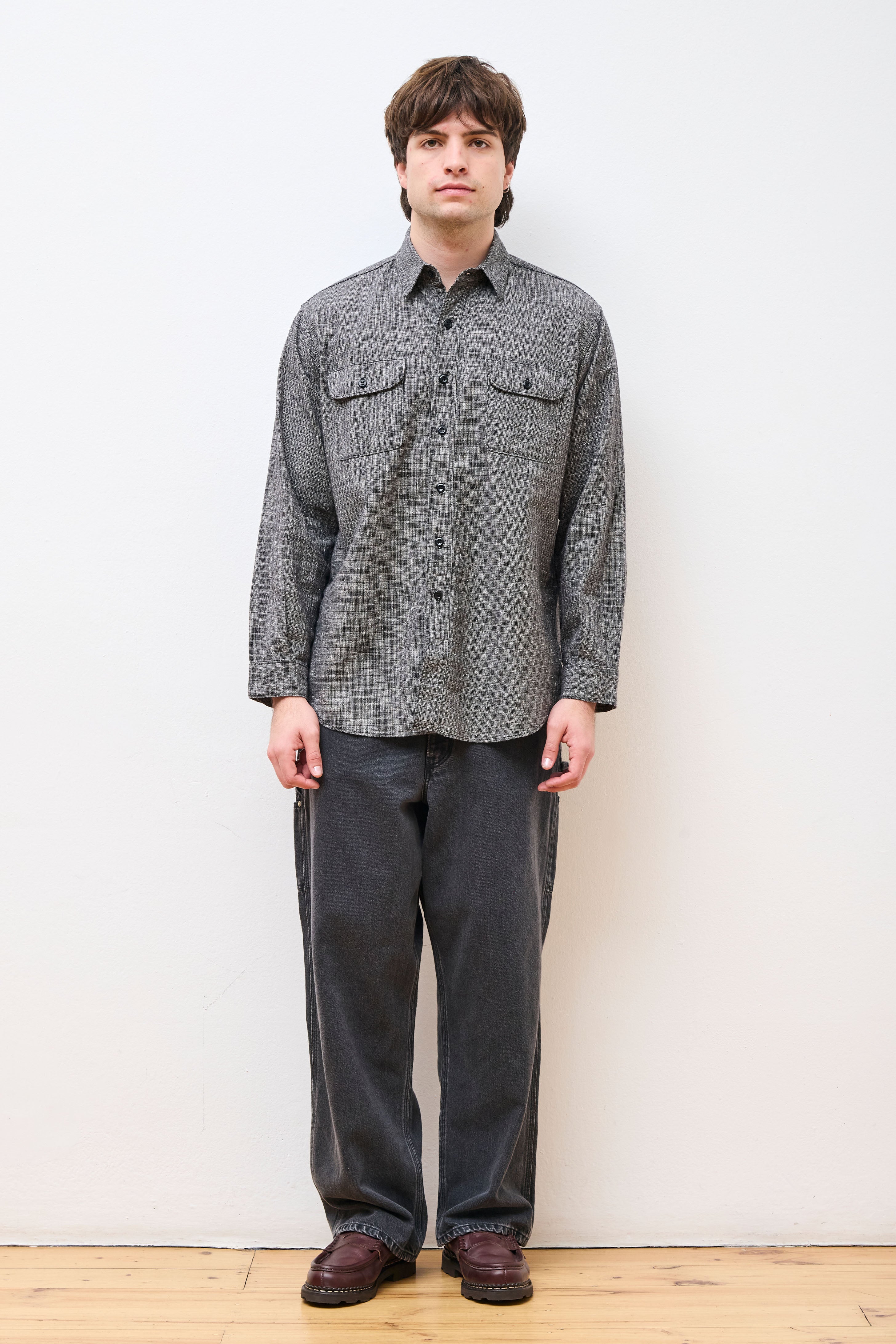 Relax Fit Work Shirt Black Check