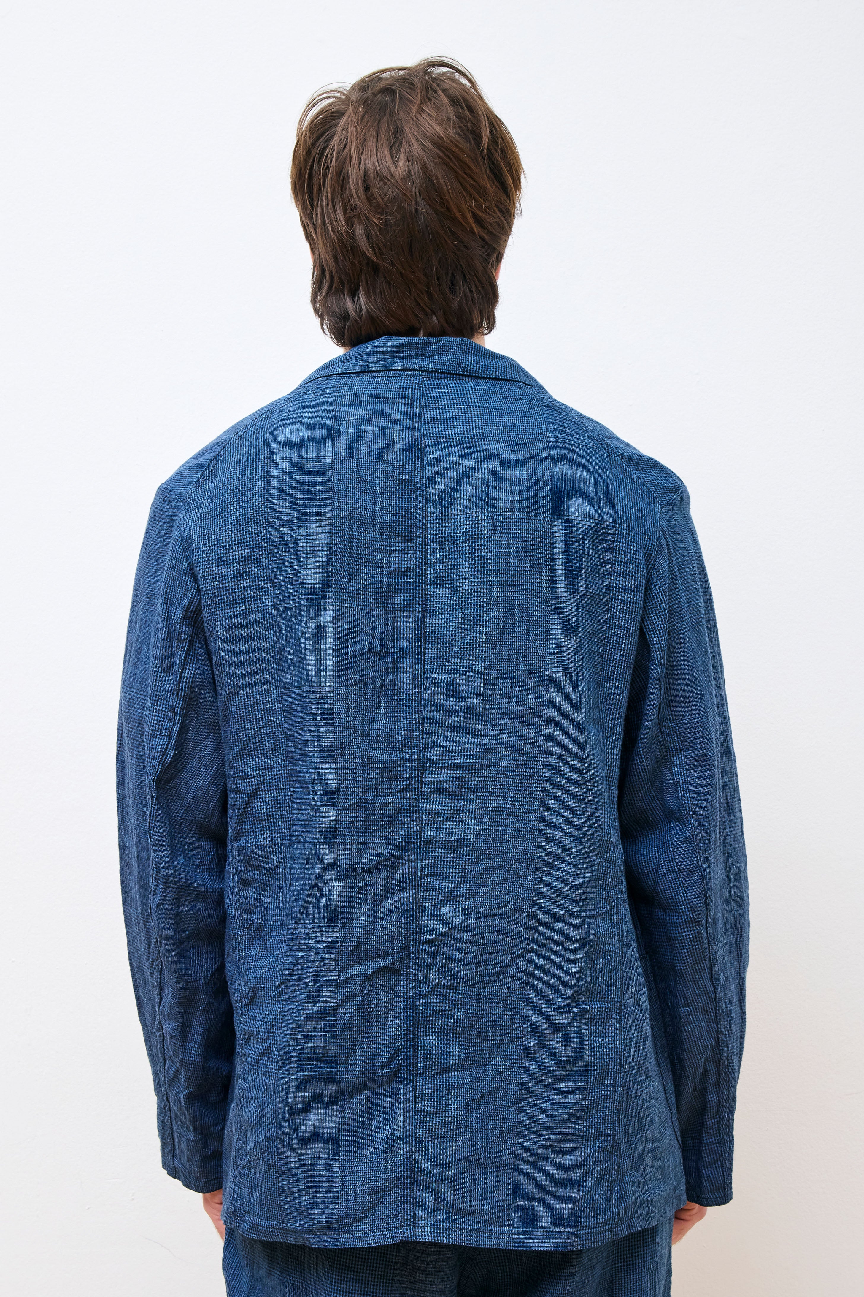 Simple Light Jacket Indigo Check