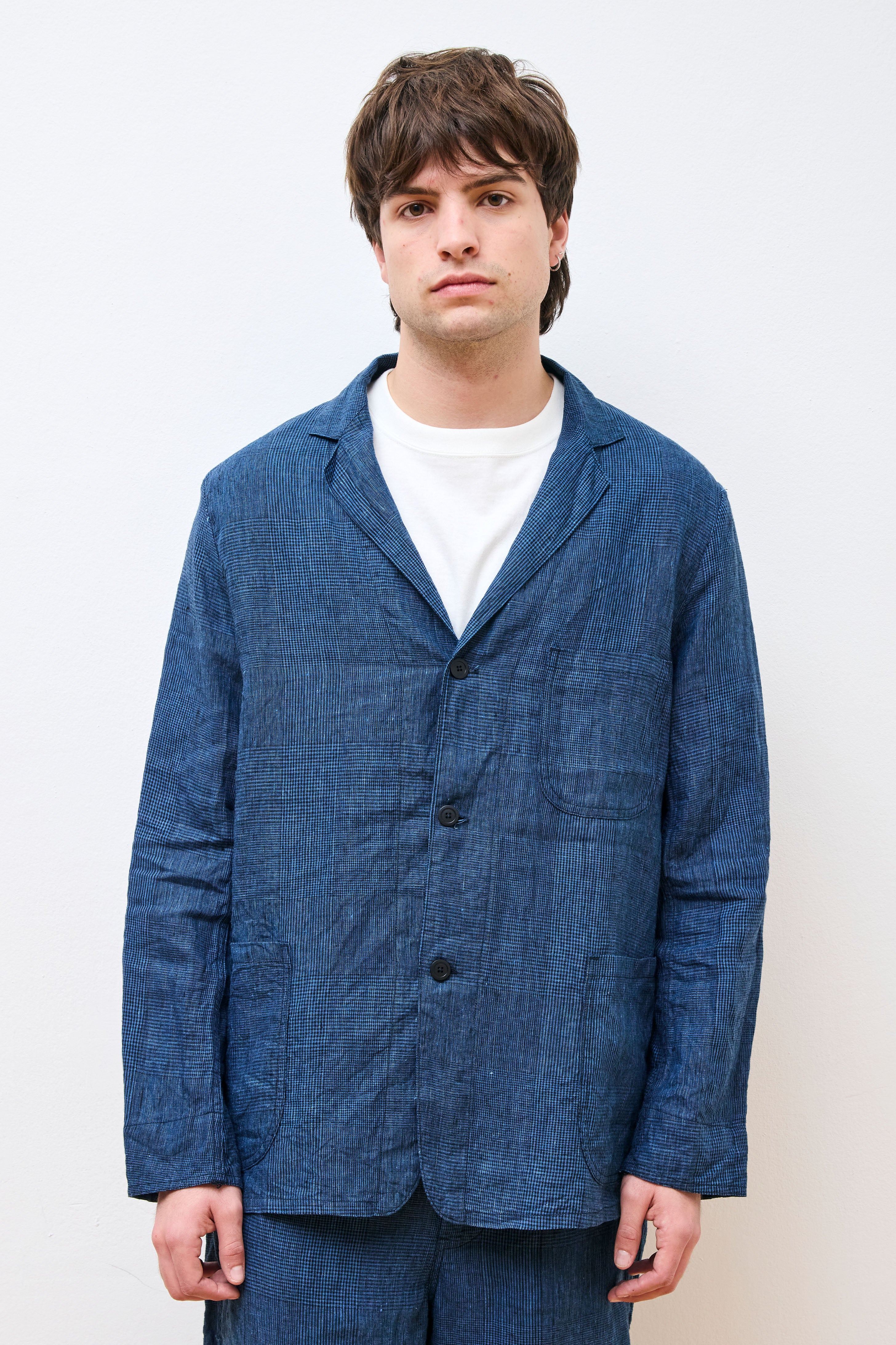Simple Light Jacket Indigo Check