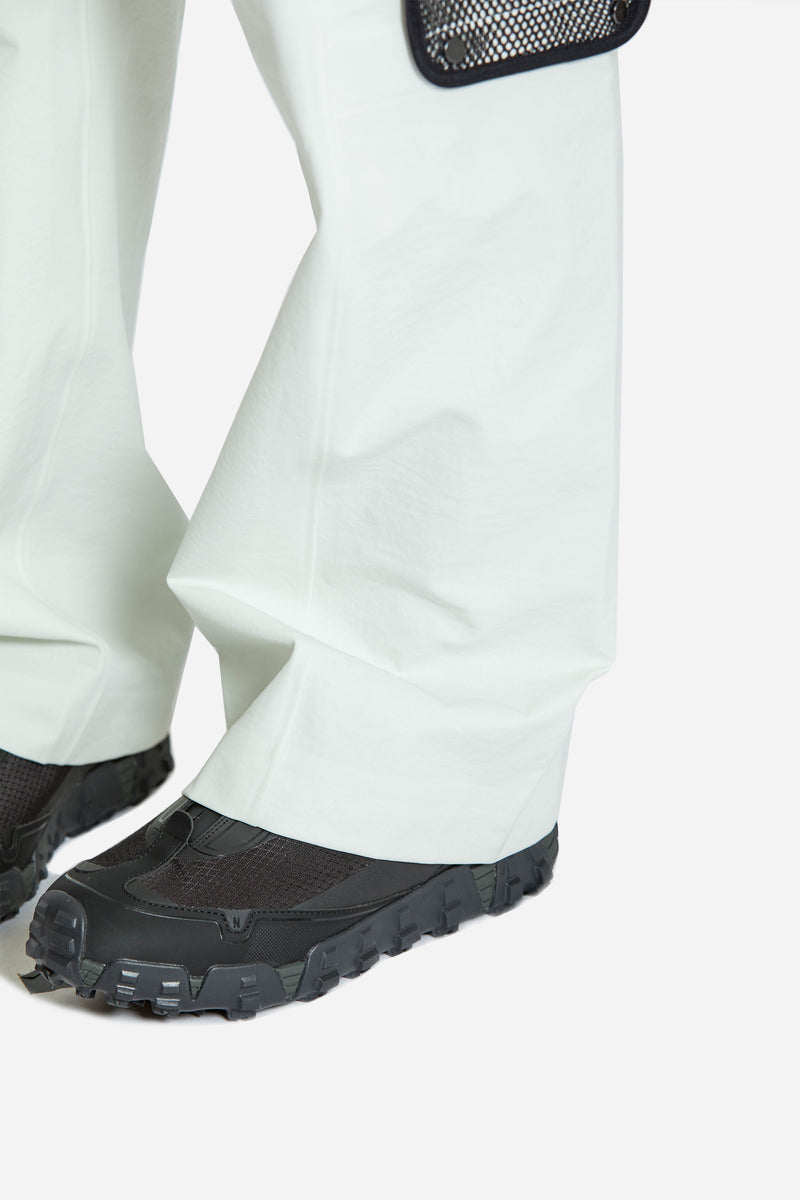 Double Cloth Straight Cargo Trousers Ivory