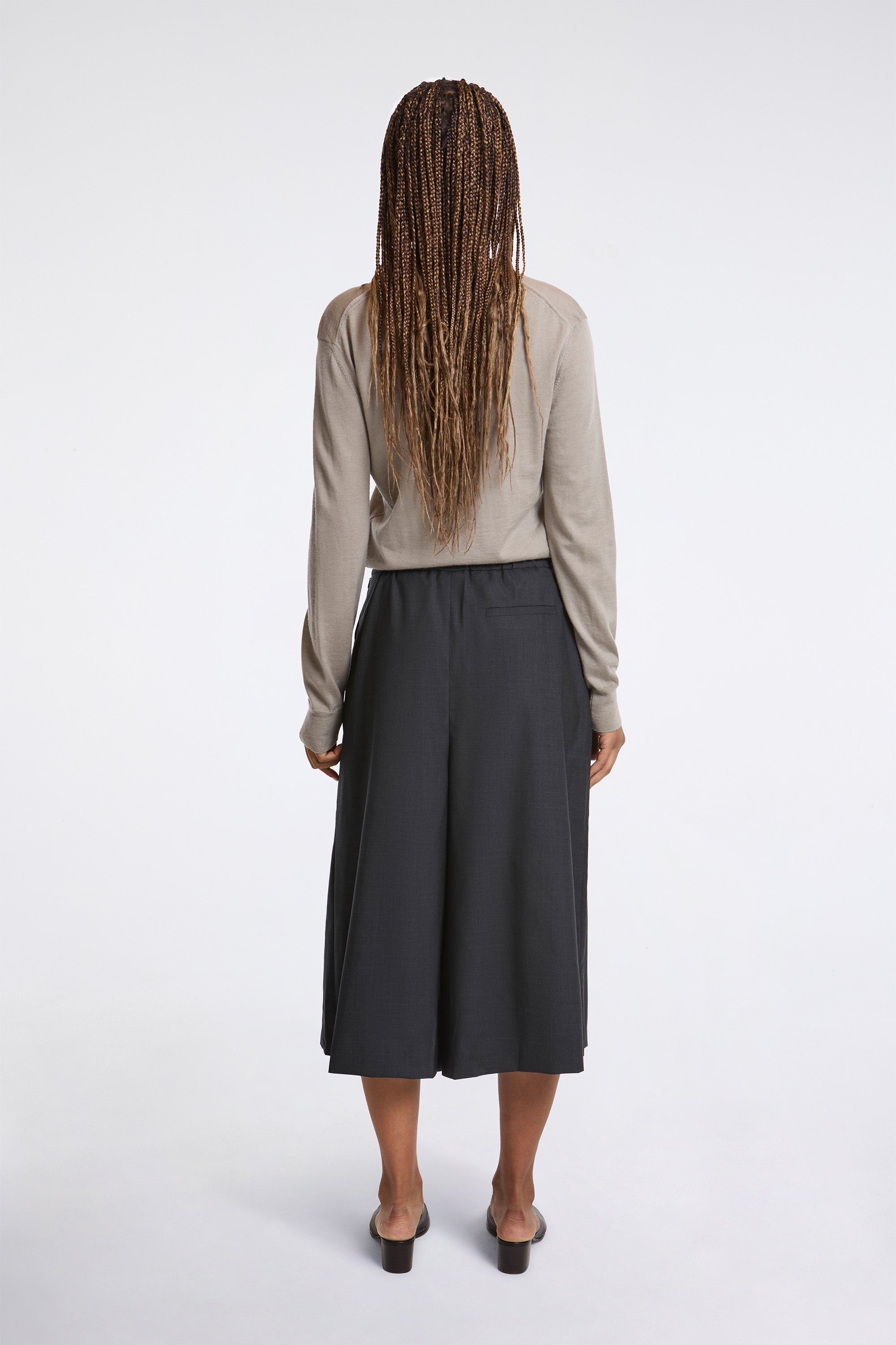 Wool V-Neck Knit Light Khaki
