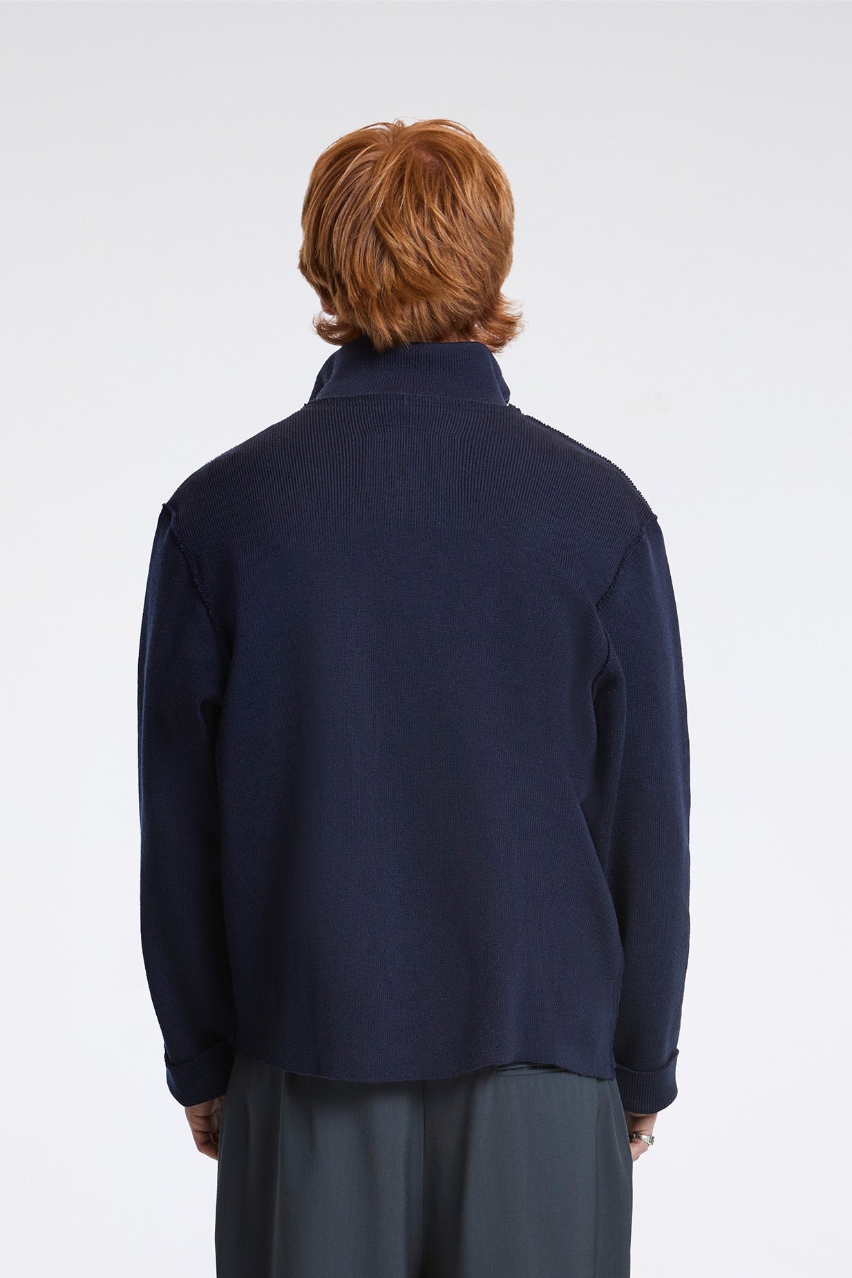Zip Up Knit Navy
