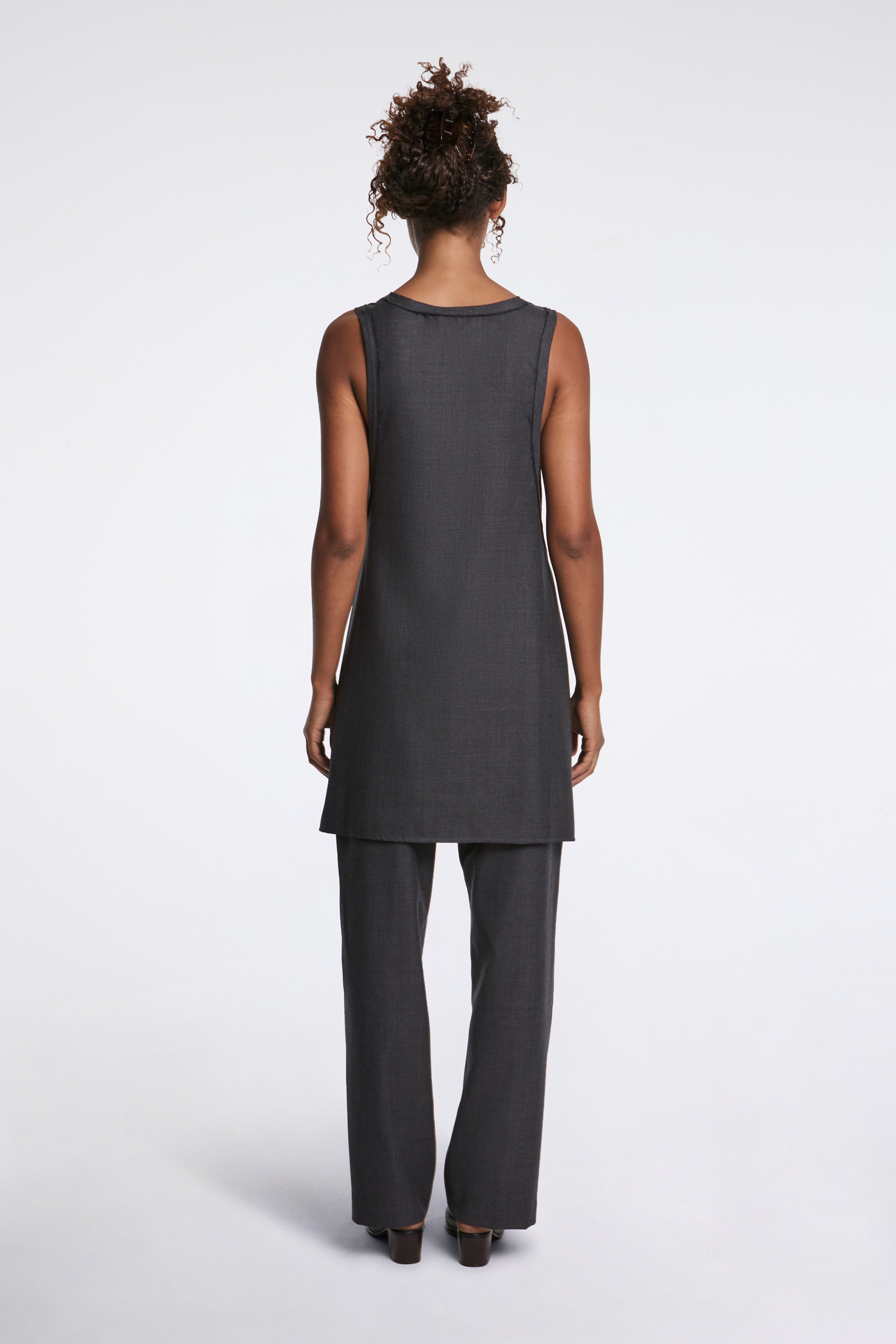 Wrap Tie Tank Dress Slate