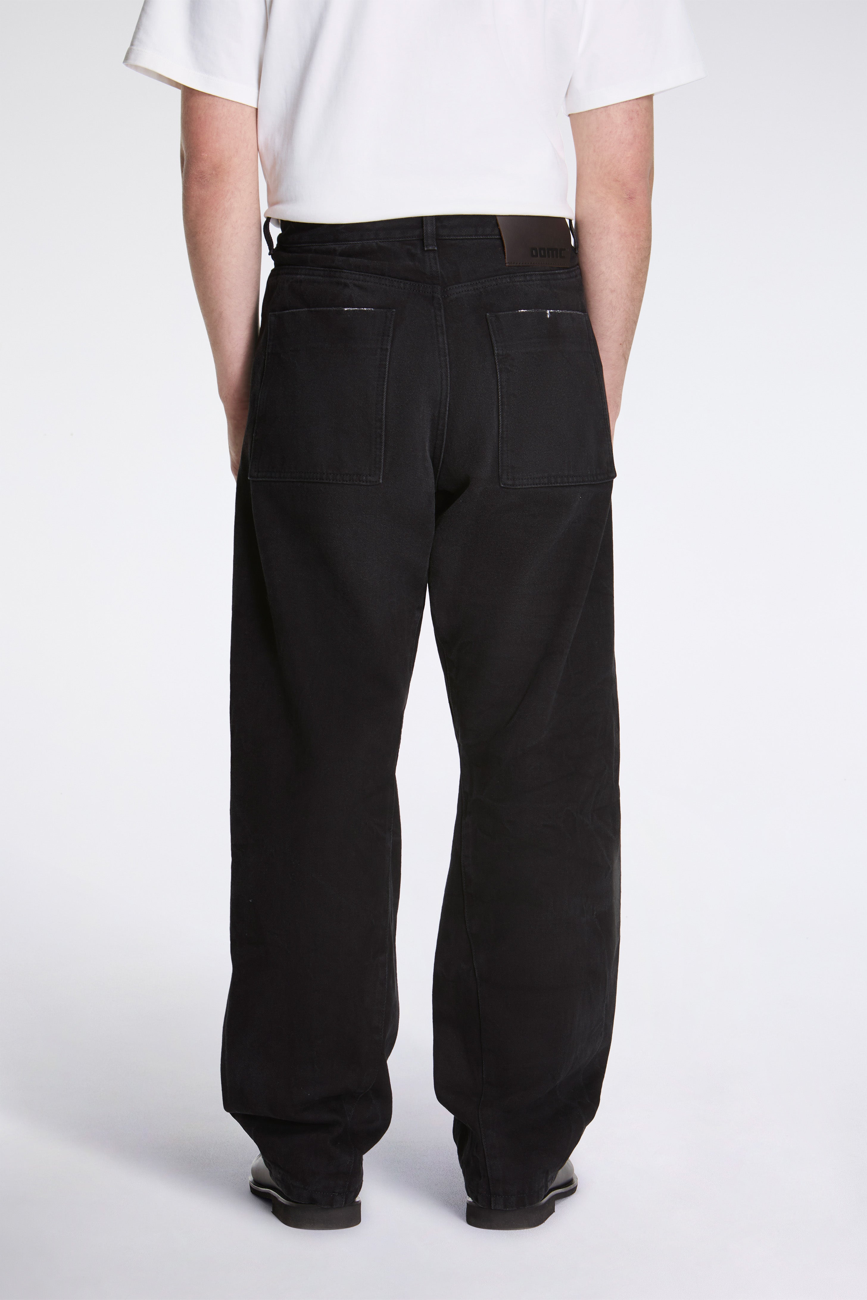 OAMC Black Twisted Denim With White Spots Black