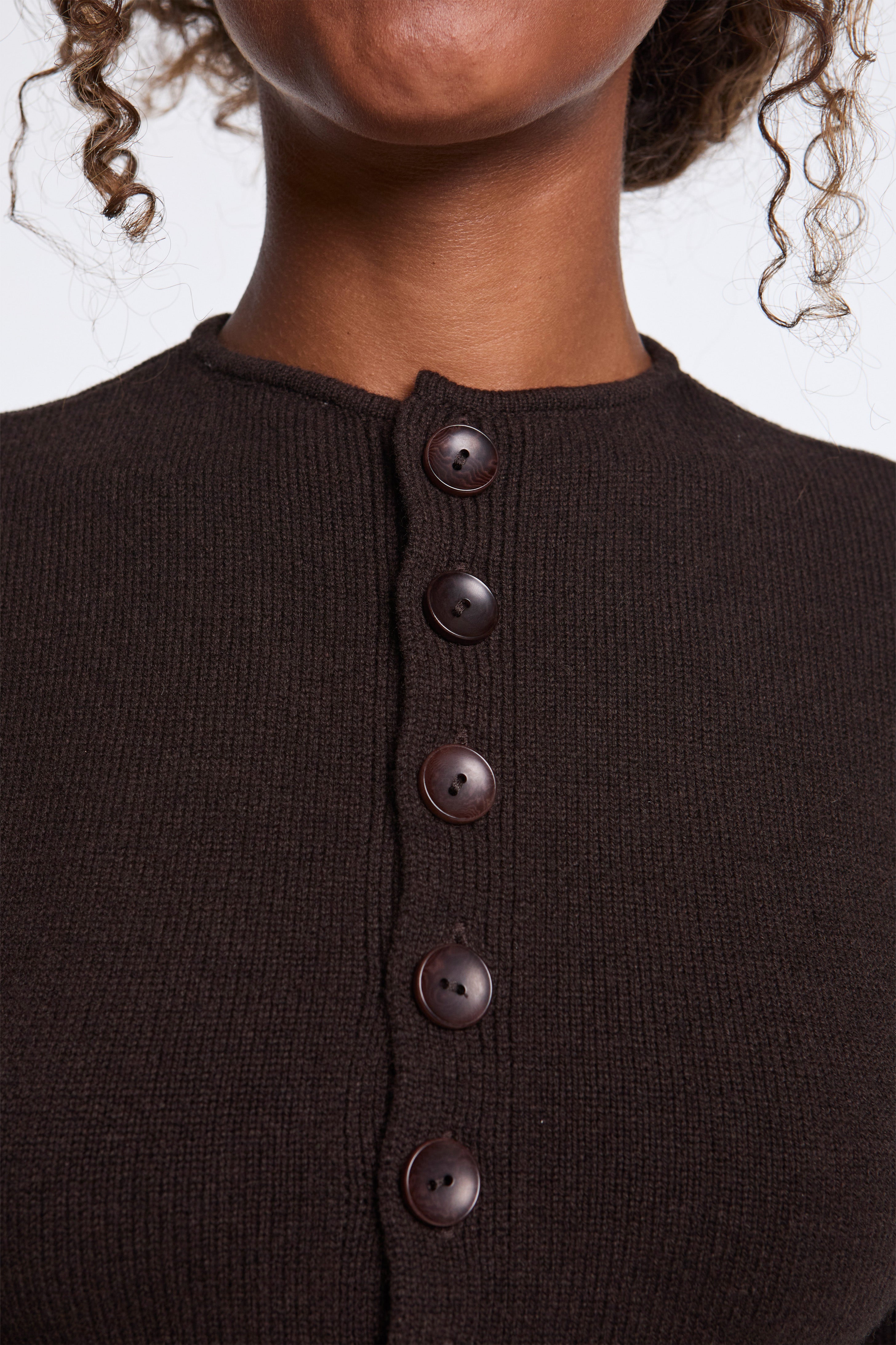 Reversible Buttoned Sweater Ebony