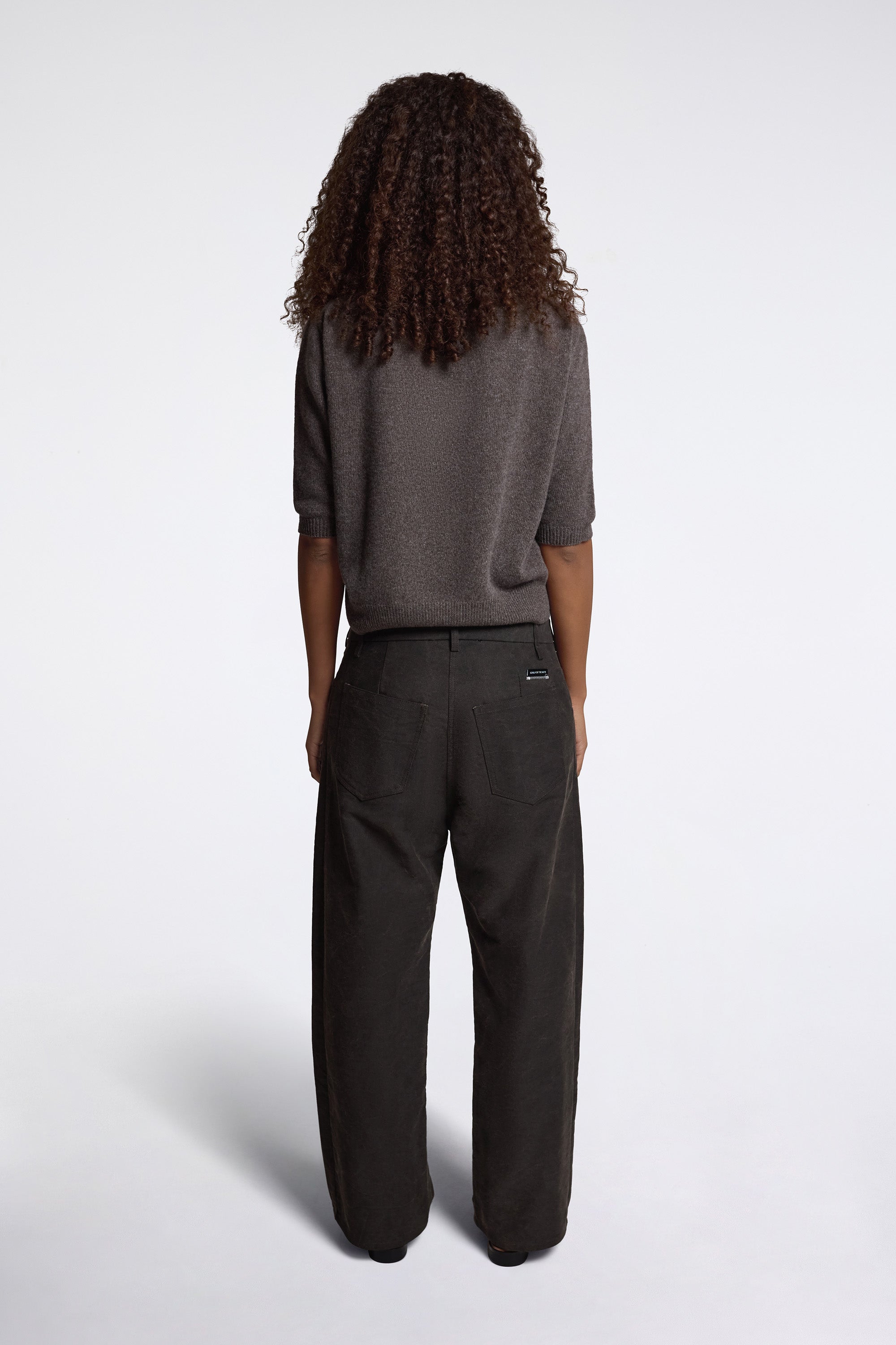Exposed Button Pant Black