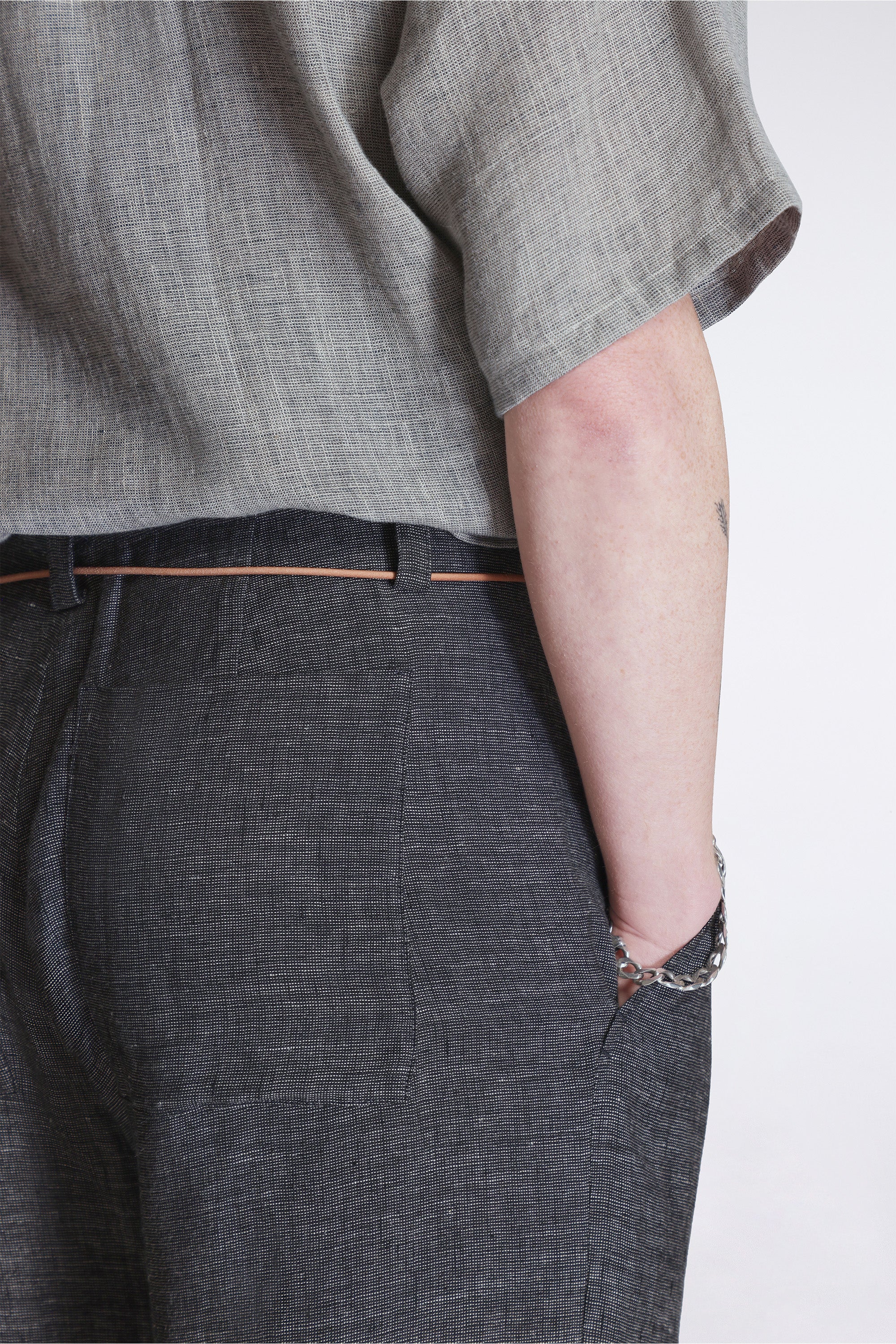 Nam Ou River Trip Pants Linen Mesh Black Mix