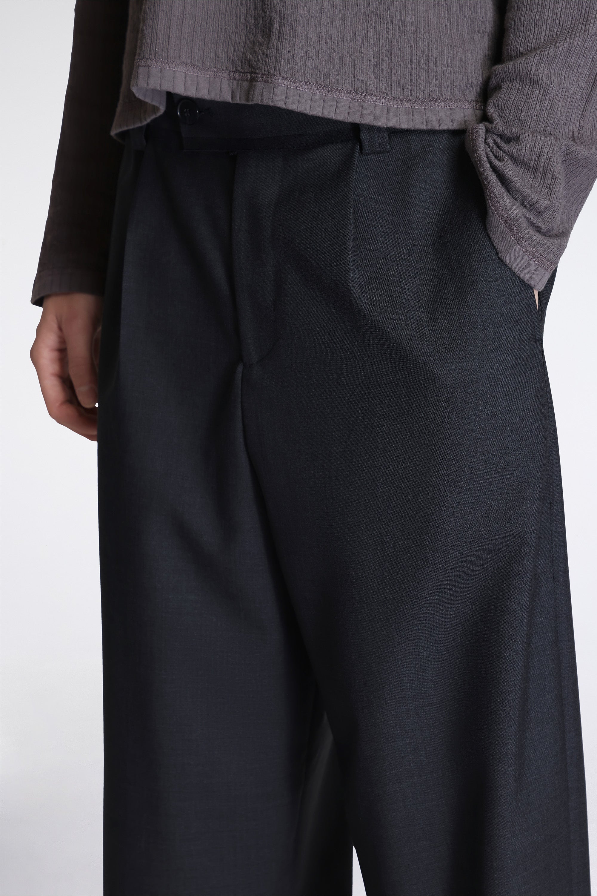Patch Trousers Dark Grey Dry Wool