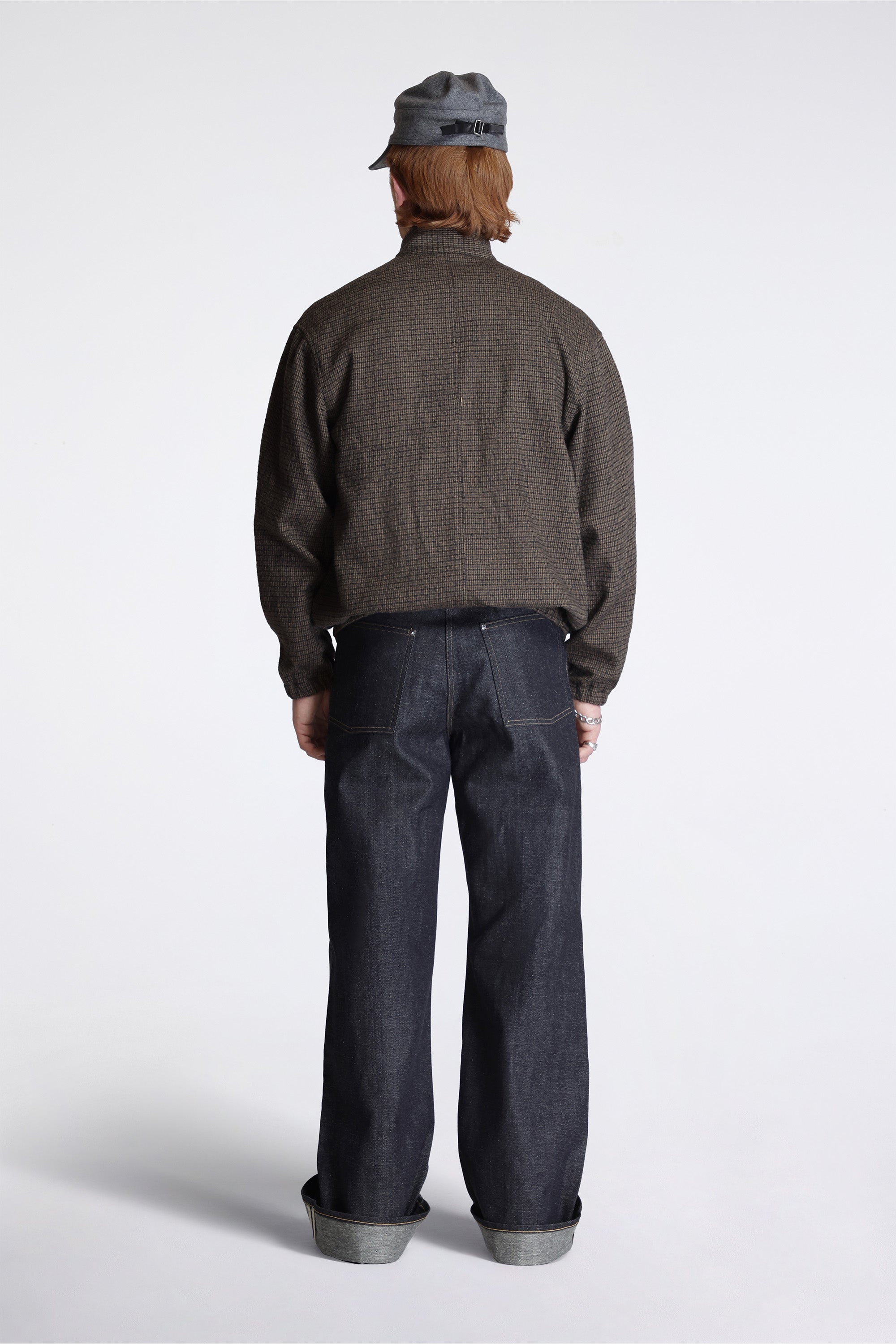 Track Jacket Brushed Cotton Wool Plaid