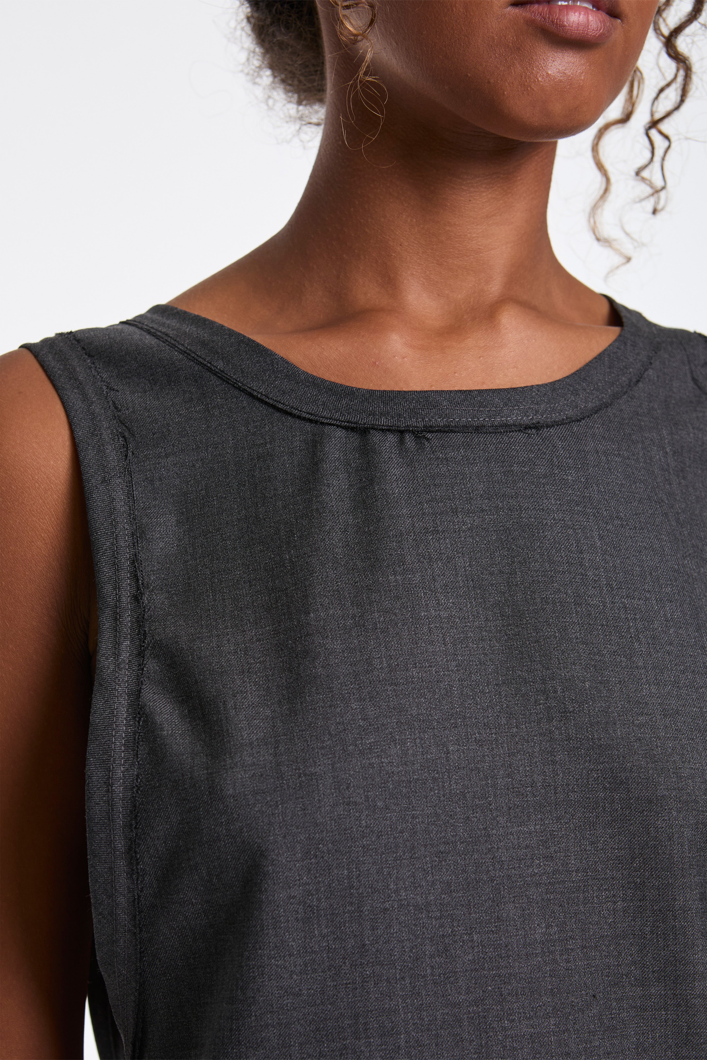 Wrap Tie Tank Dress Slate