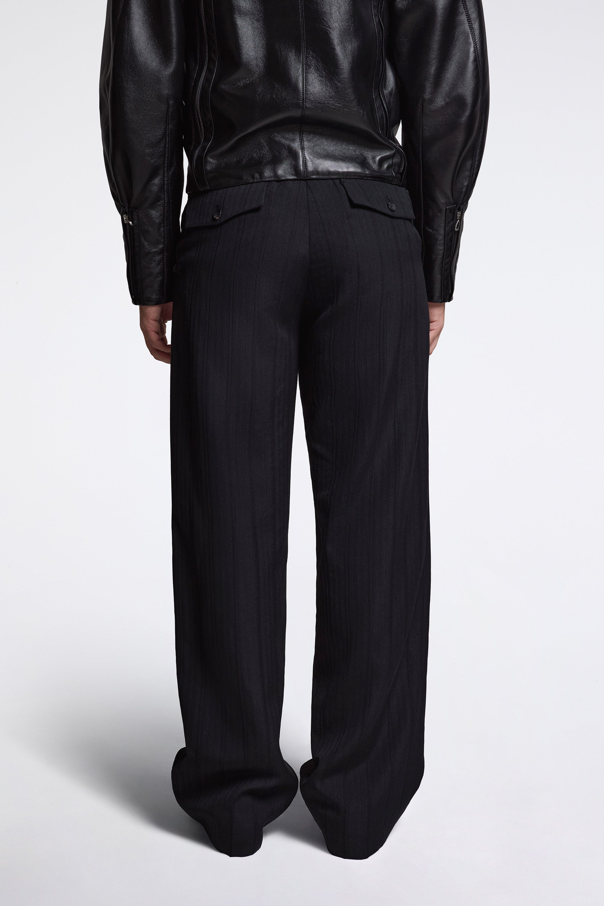 Tarhos Pleated Trouser Midnight Black