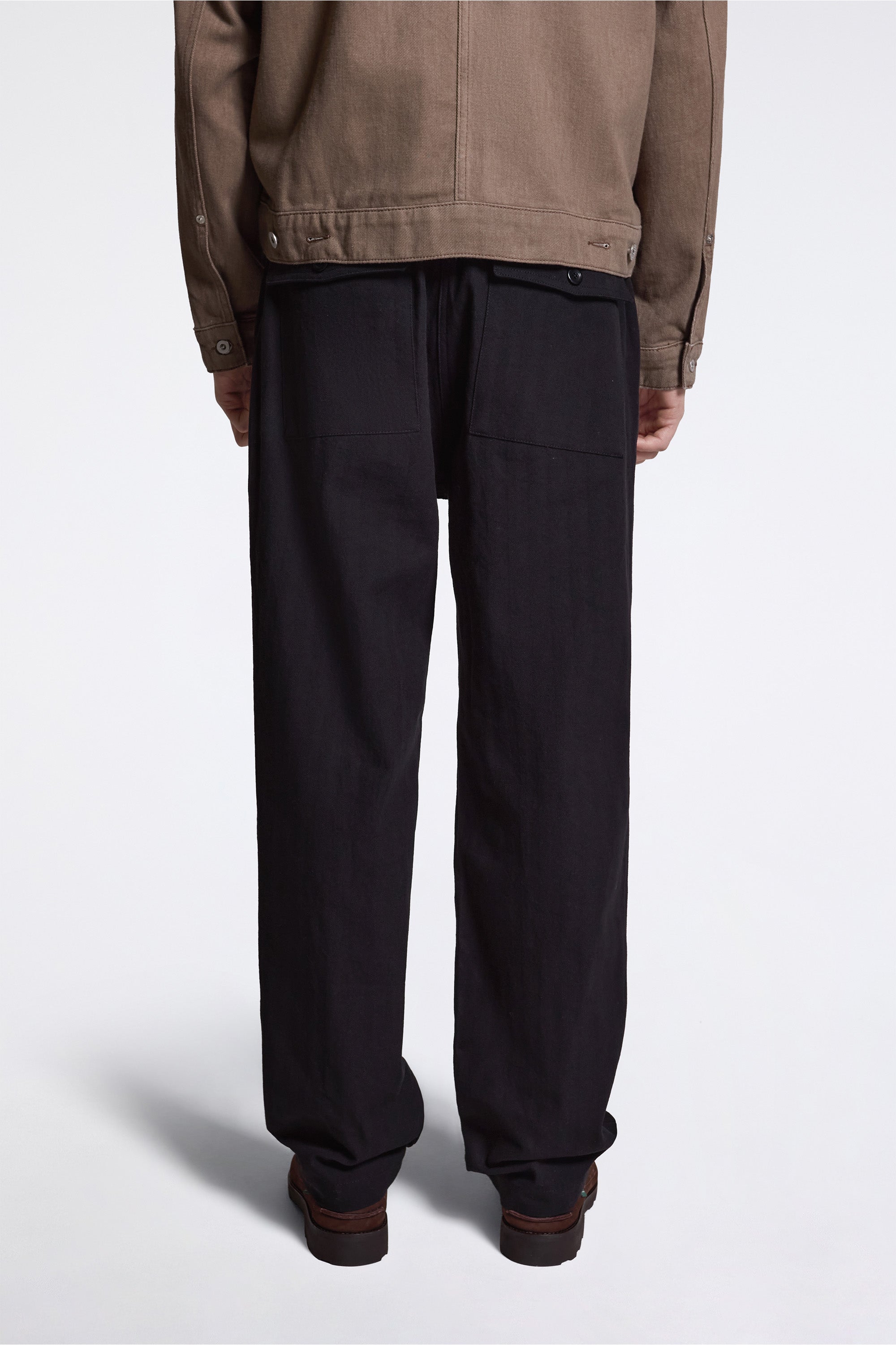 Kvitfjell Relaxed Cotton Wool Herringbone Pant Black