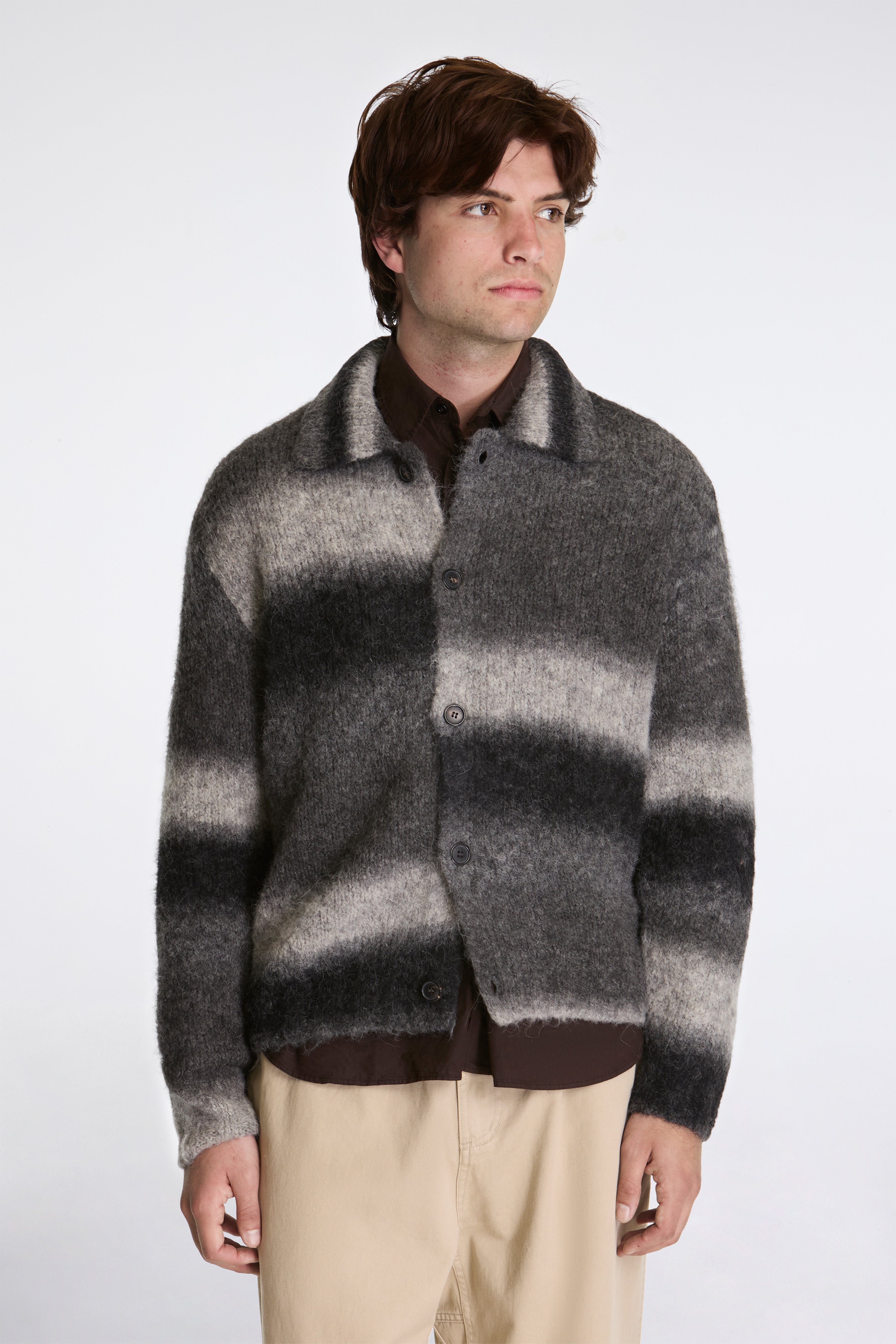 Erik Gradient Alpaca Wool Jacket Charcoal Melange