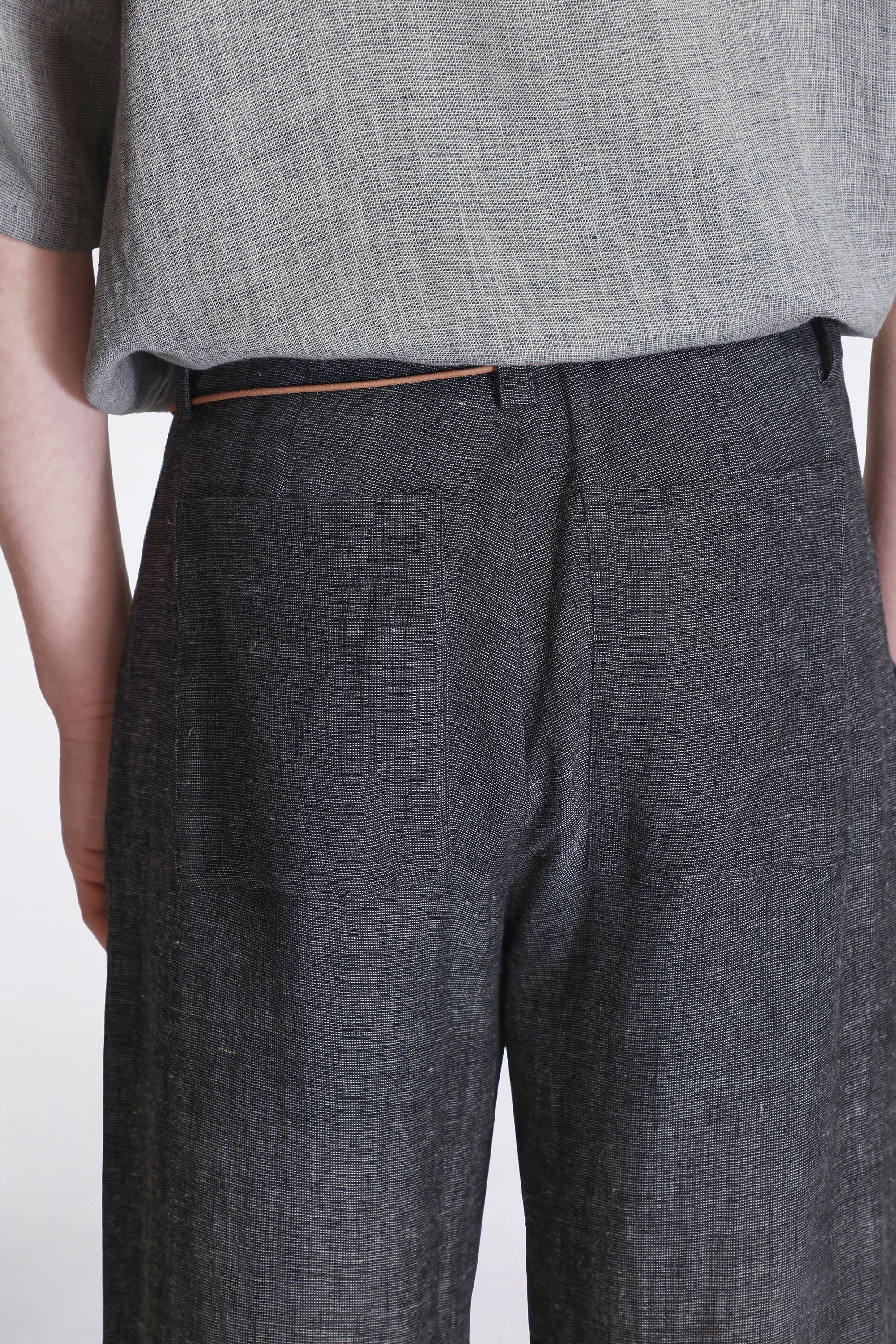 Nam Ou River Trip Pants Linen Mesh Black Mix