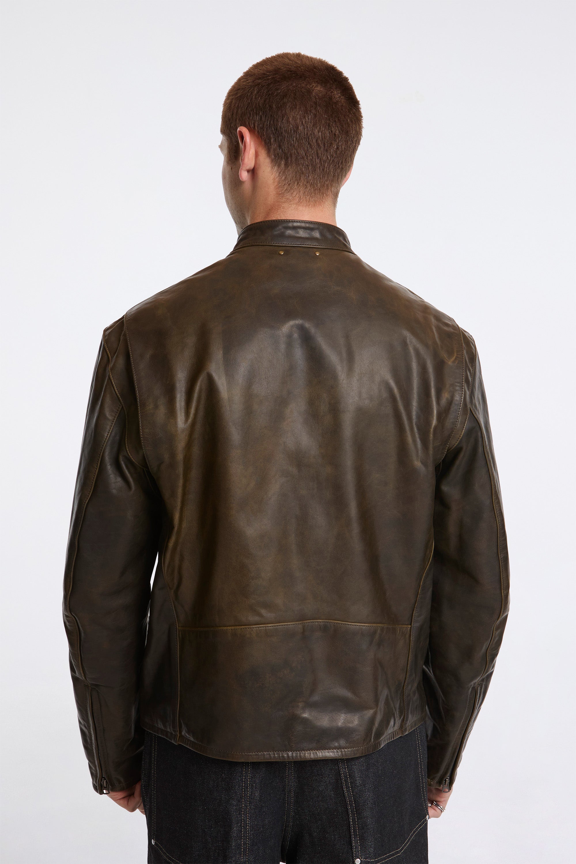 Boxy Biker Jacket Bronze