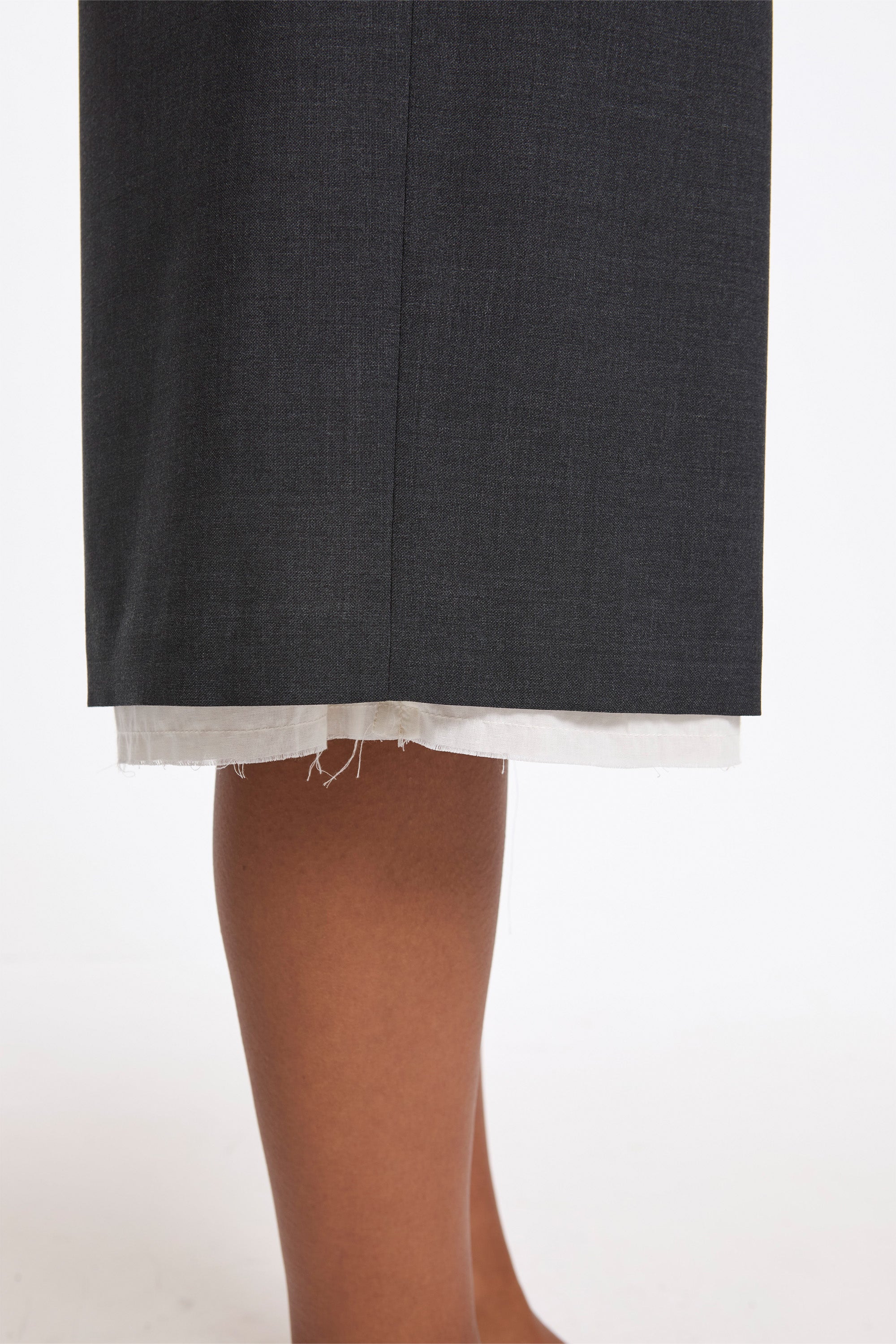 Womens Slash Shorts Dark Grey Tropical Wool