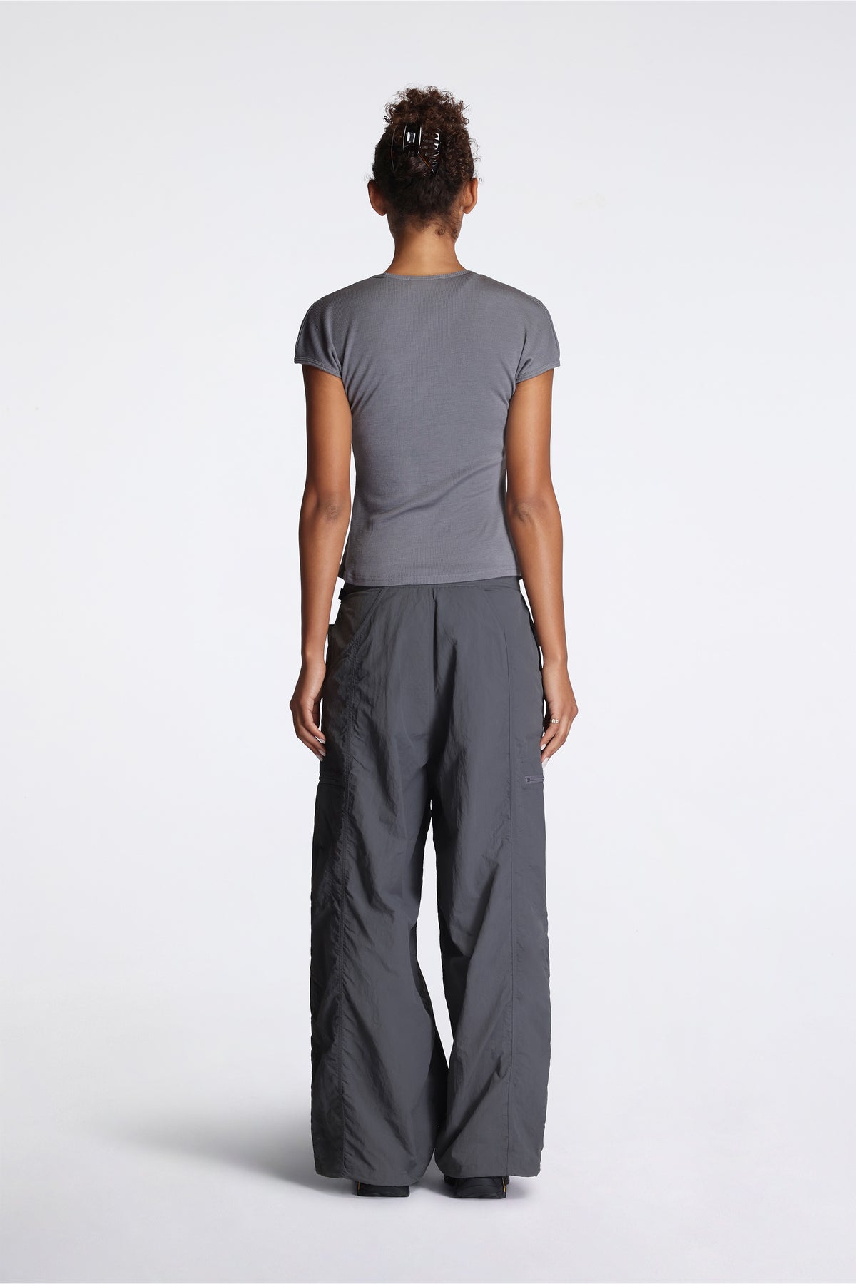 Nylon Loose Balloon Pant Carbon