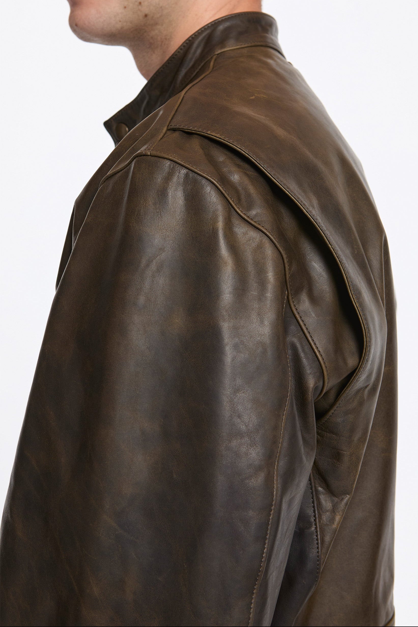 Boxy Biker Jacket Bronze