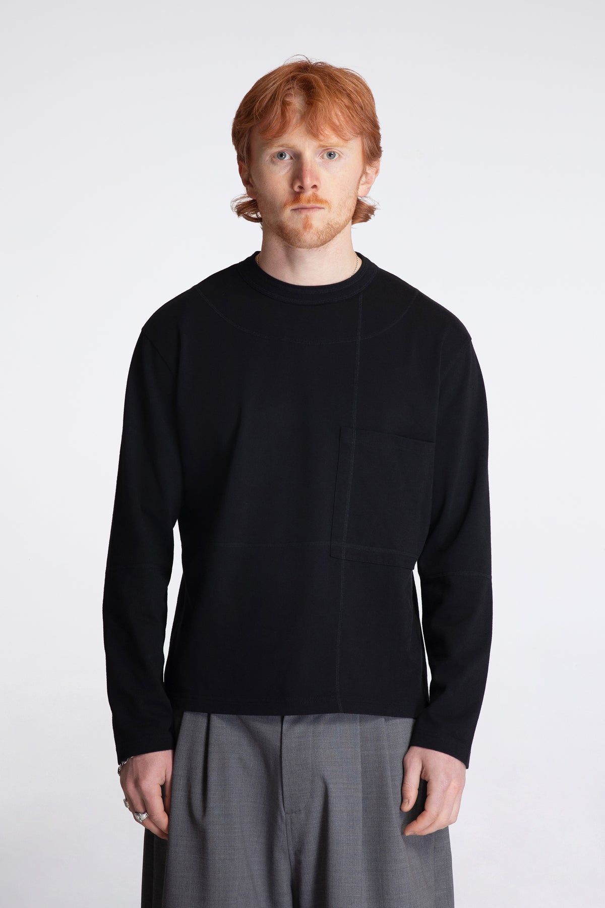 Ls Cross Stitch T-Shirt Black