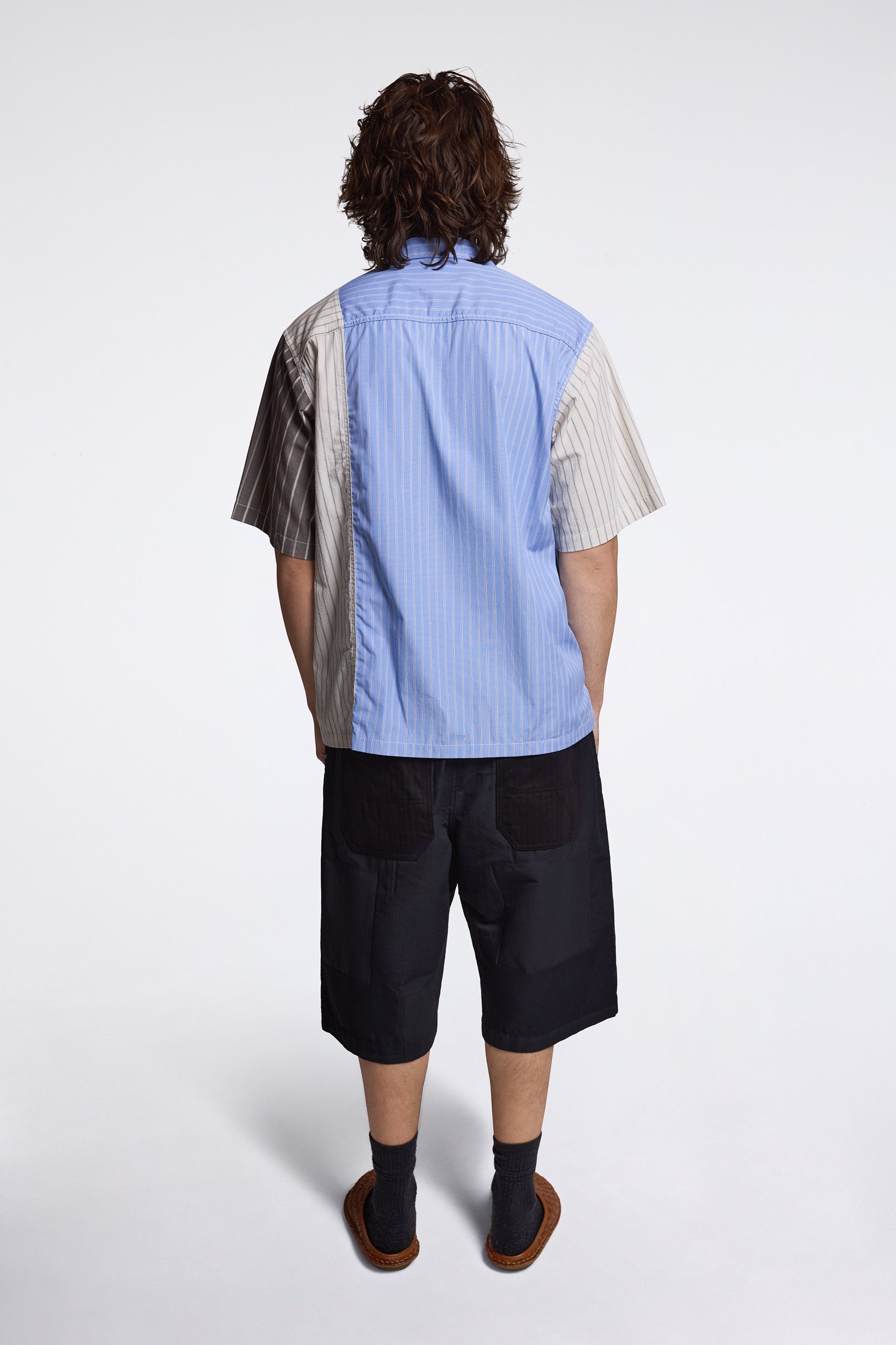 Patchwork SS Striped Shirt