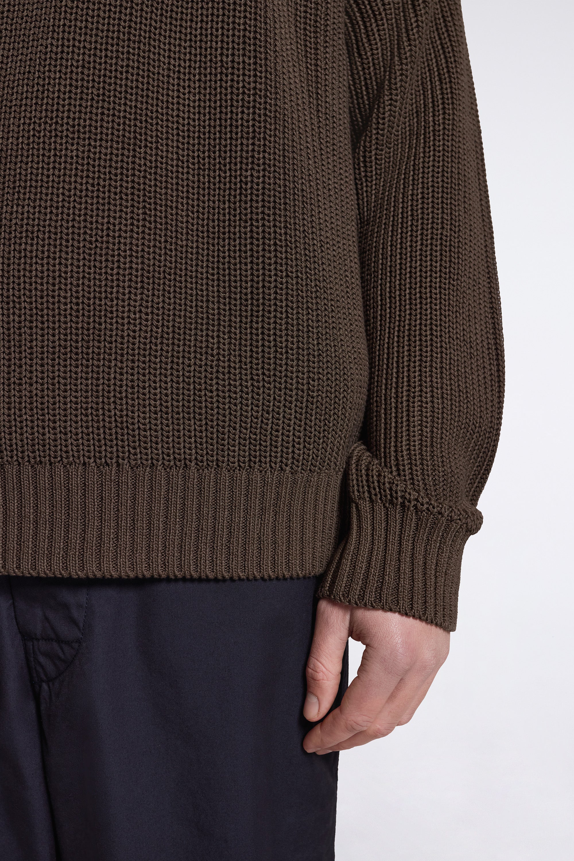 Nordhavn Racked Cotton Sweater Turkisk Coffee