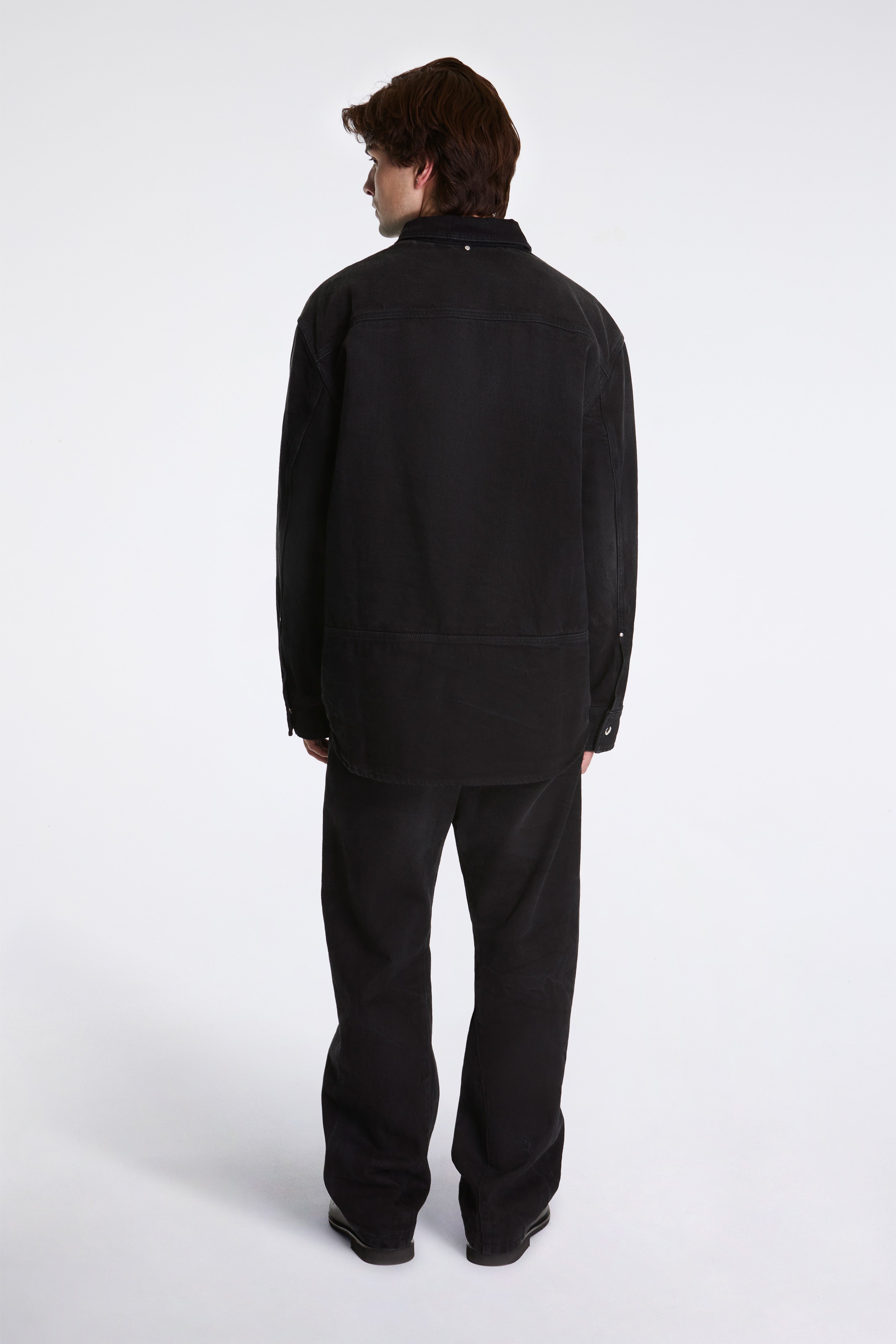 Black Twisted Denim With White Spots Black