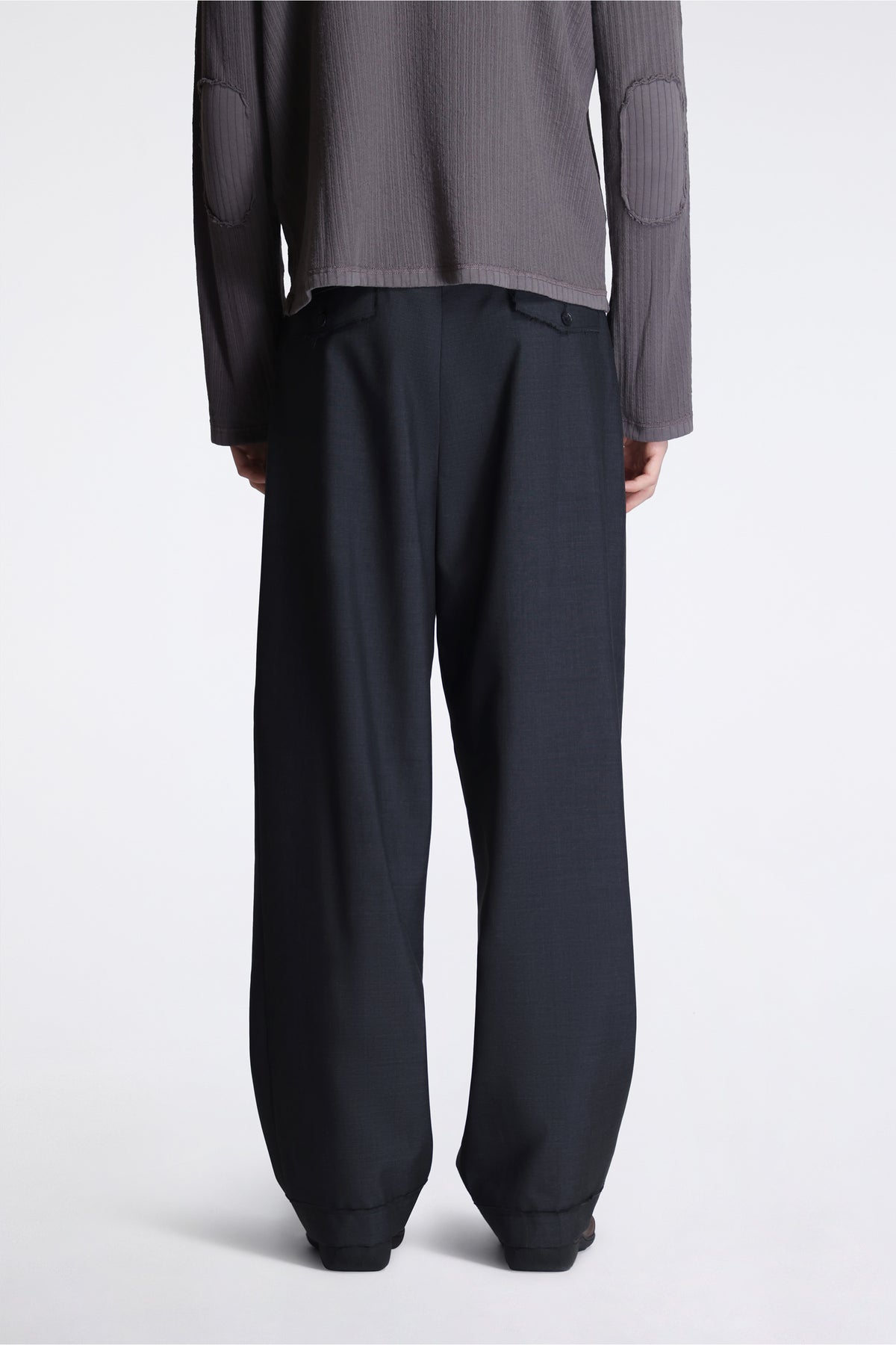 Patch Trousers Dark Grey Dry Wool