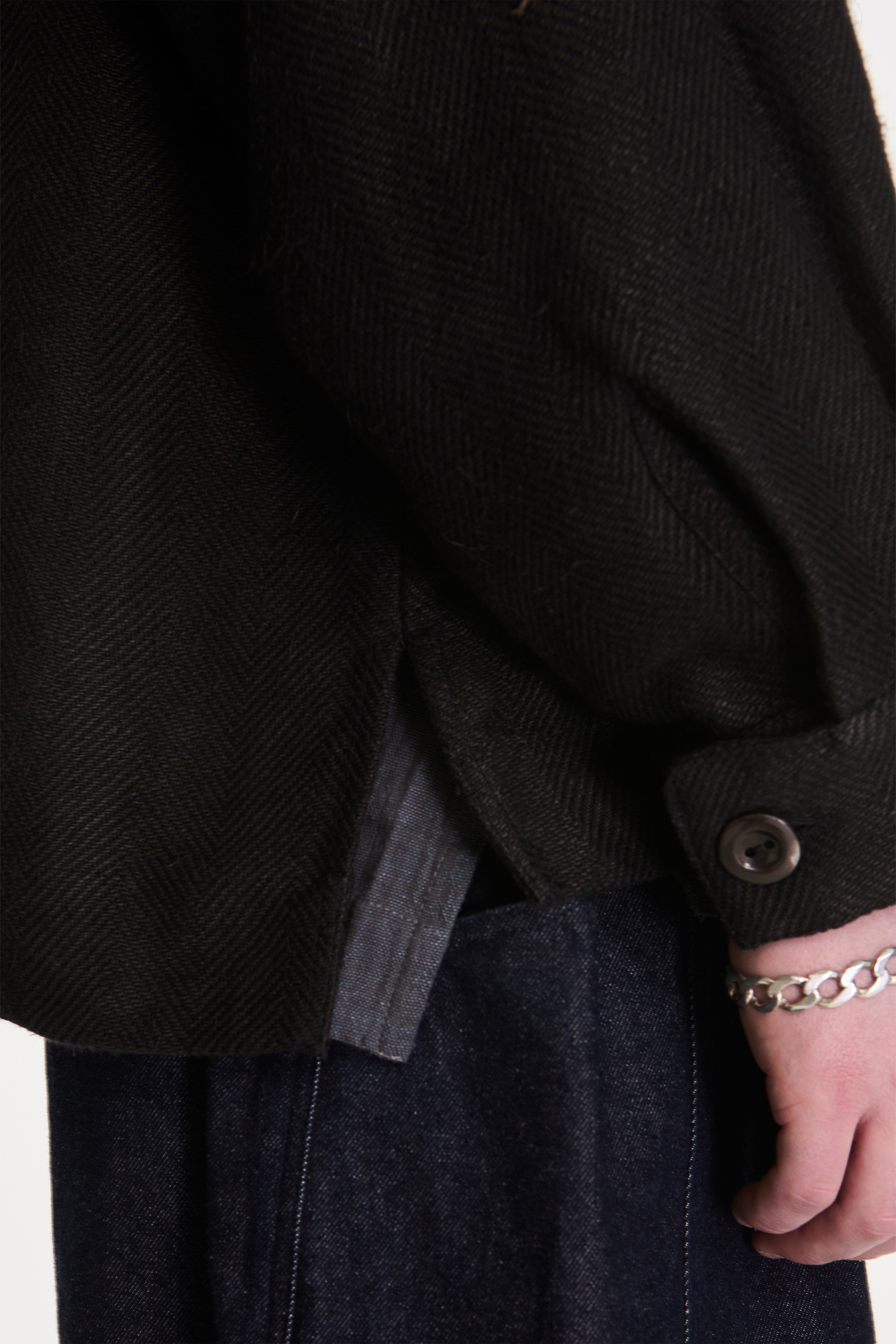 Farmer Jacket Handwoven Organic Cotton Black