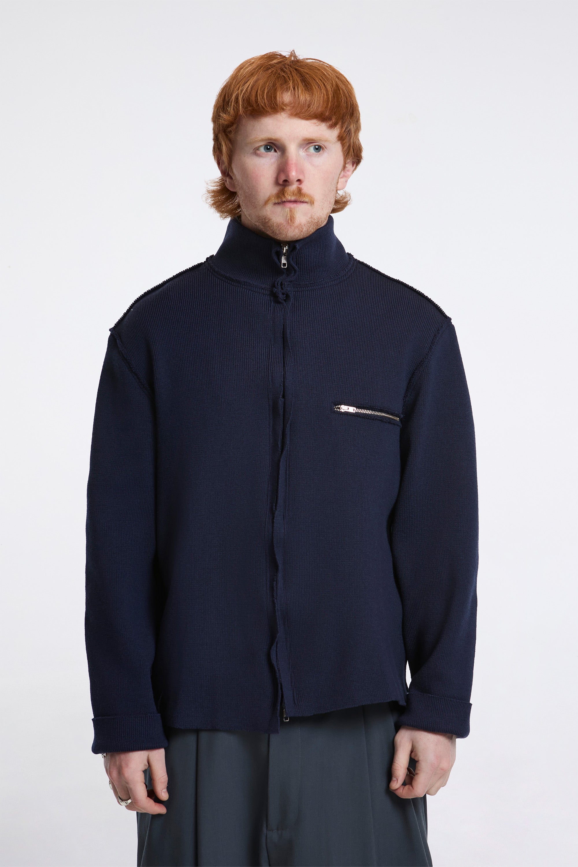 Zip Up Knit Navy