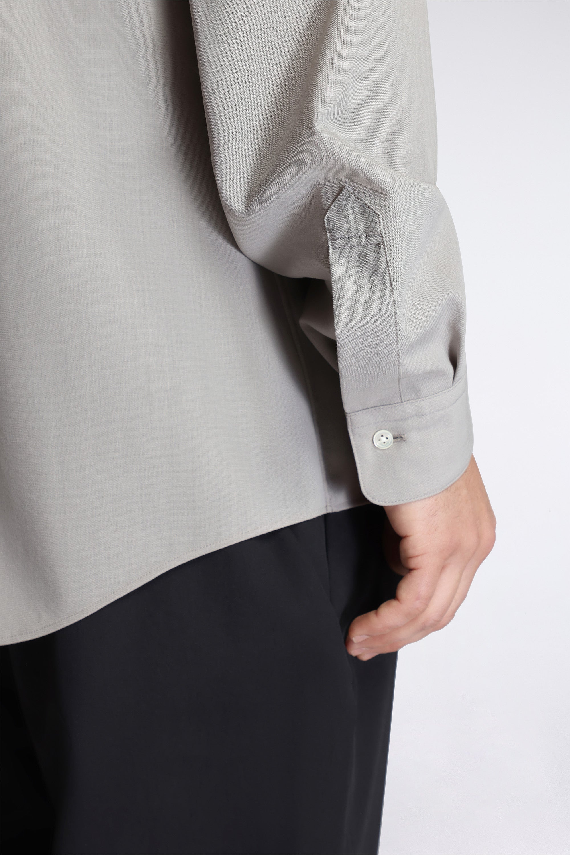 High Twisted Wool Relax Shirt Arid Beige