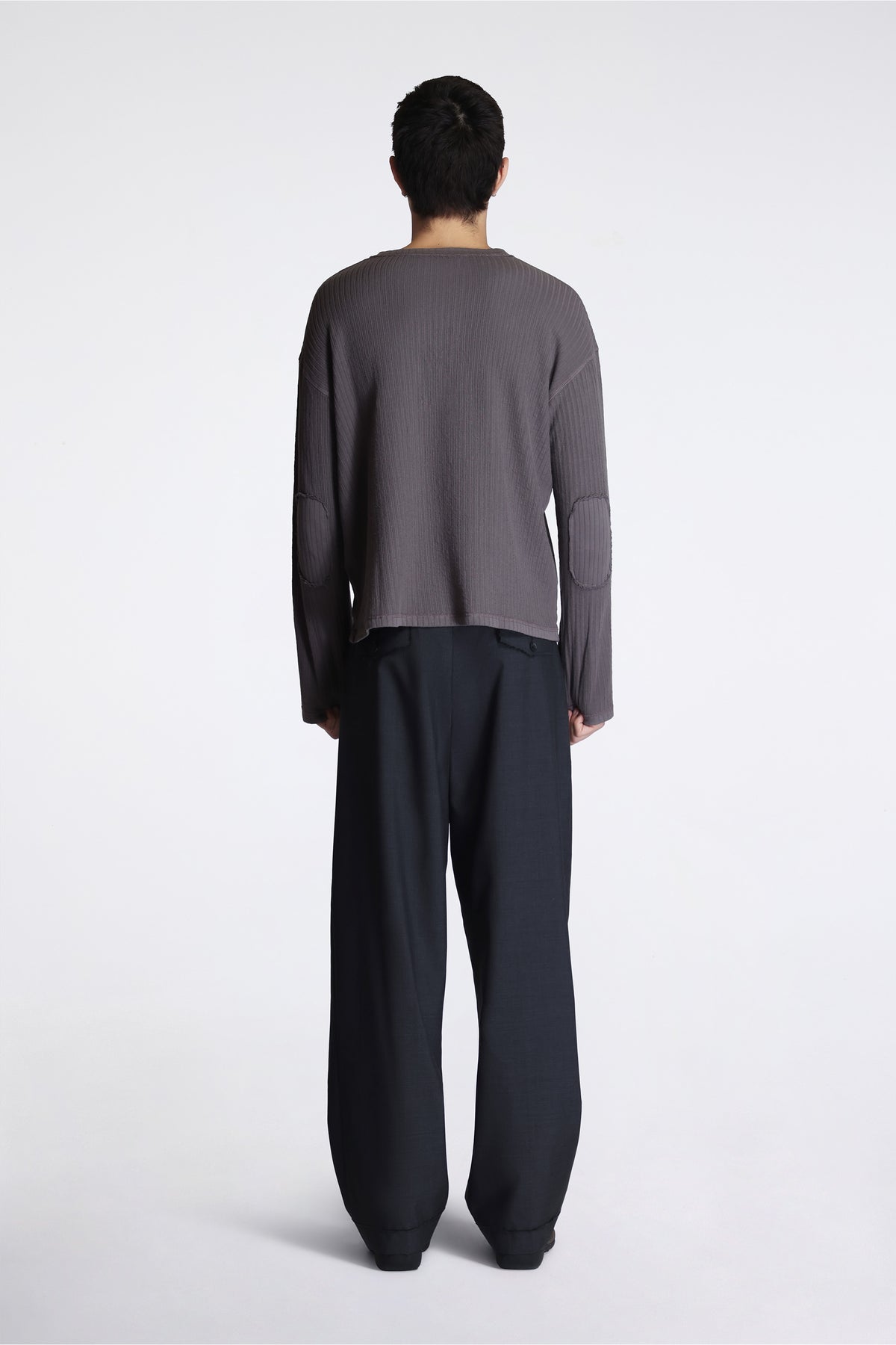 Patch Trousers Dark Grey Dry Wool