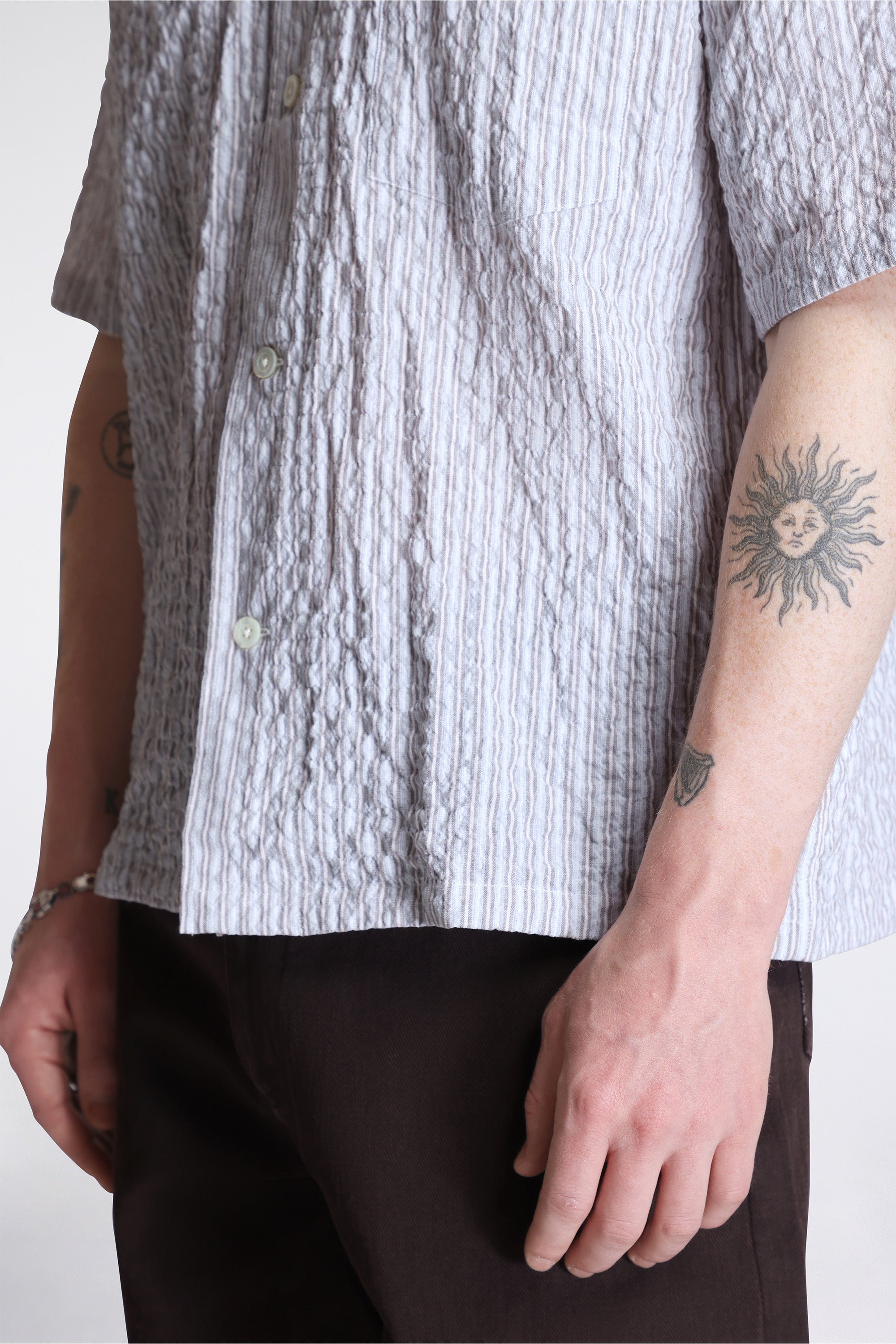 Mols Striped SS Camp Shirt Multi Color Stripe