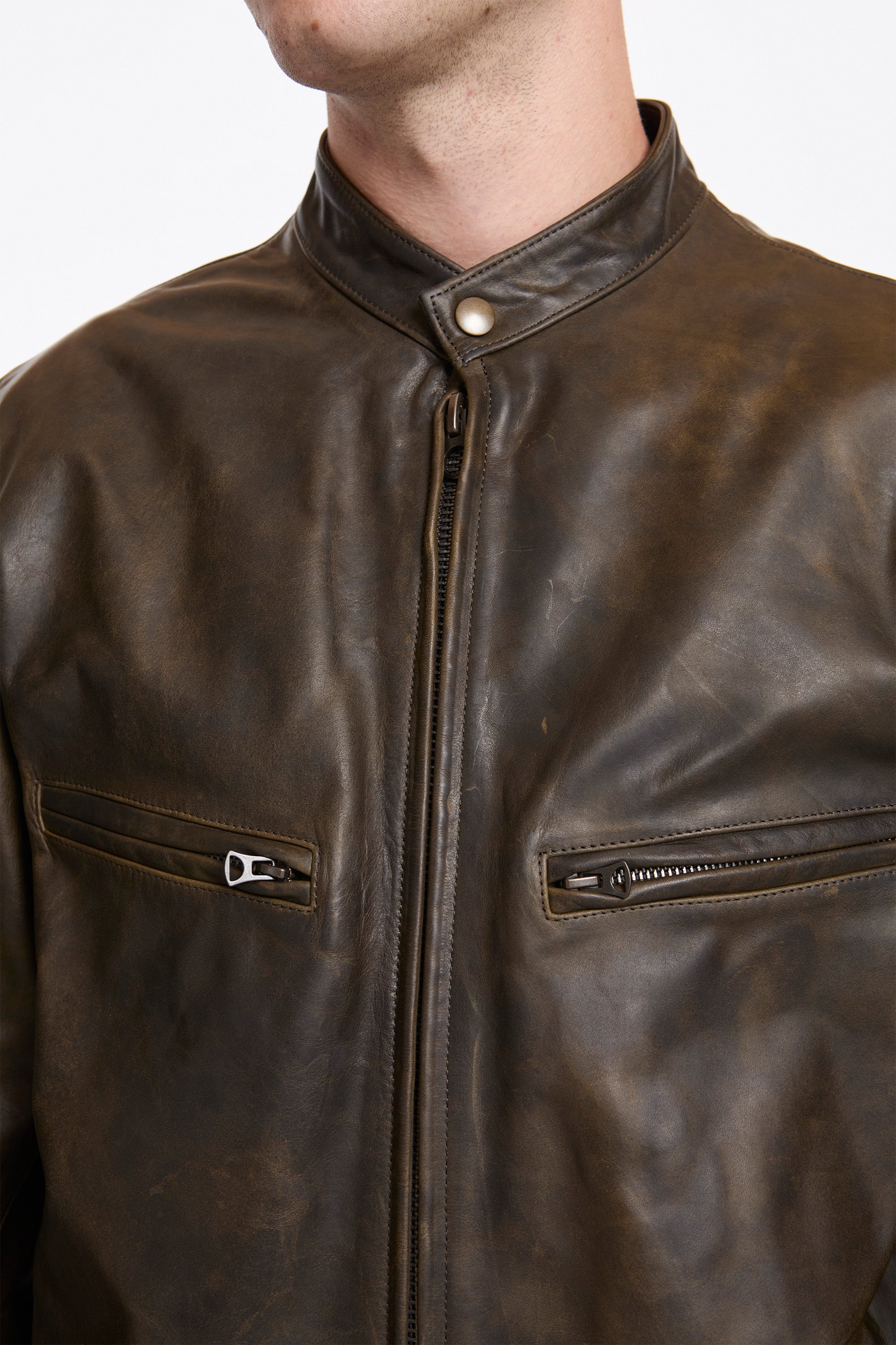 Boxy Biker Jacket Bronze