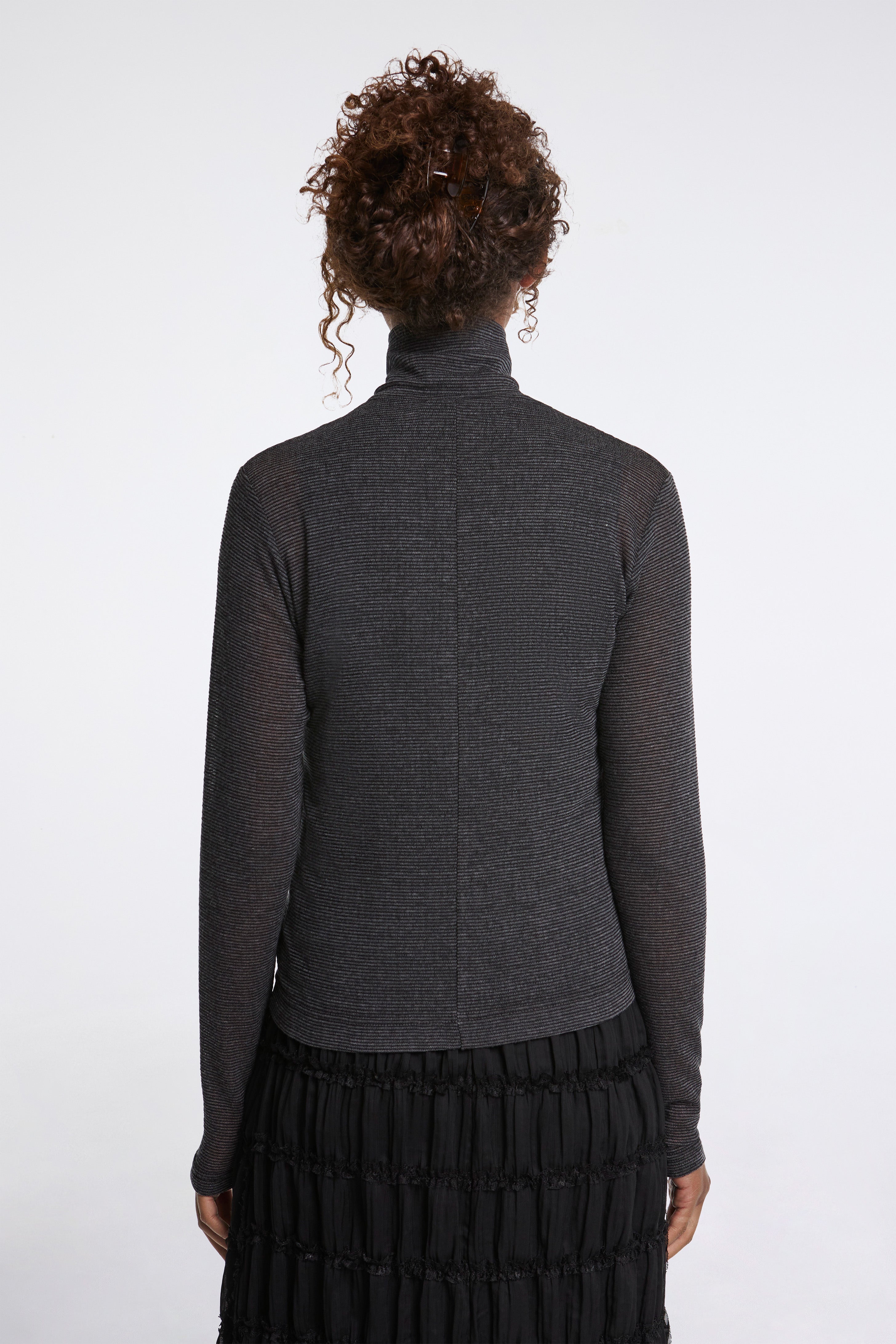 Zip Up Cardigan Charcoal