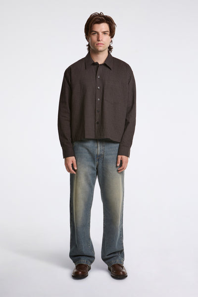 mfpen Priority Shirt Dark Linen Check | HAVN