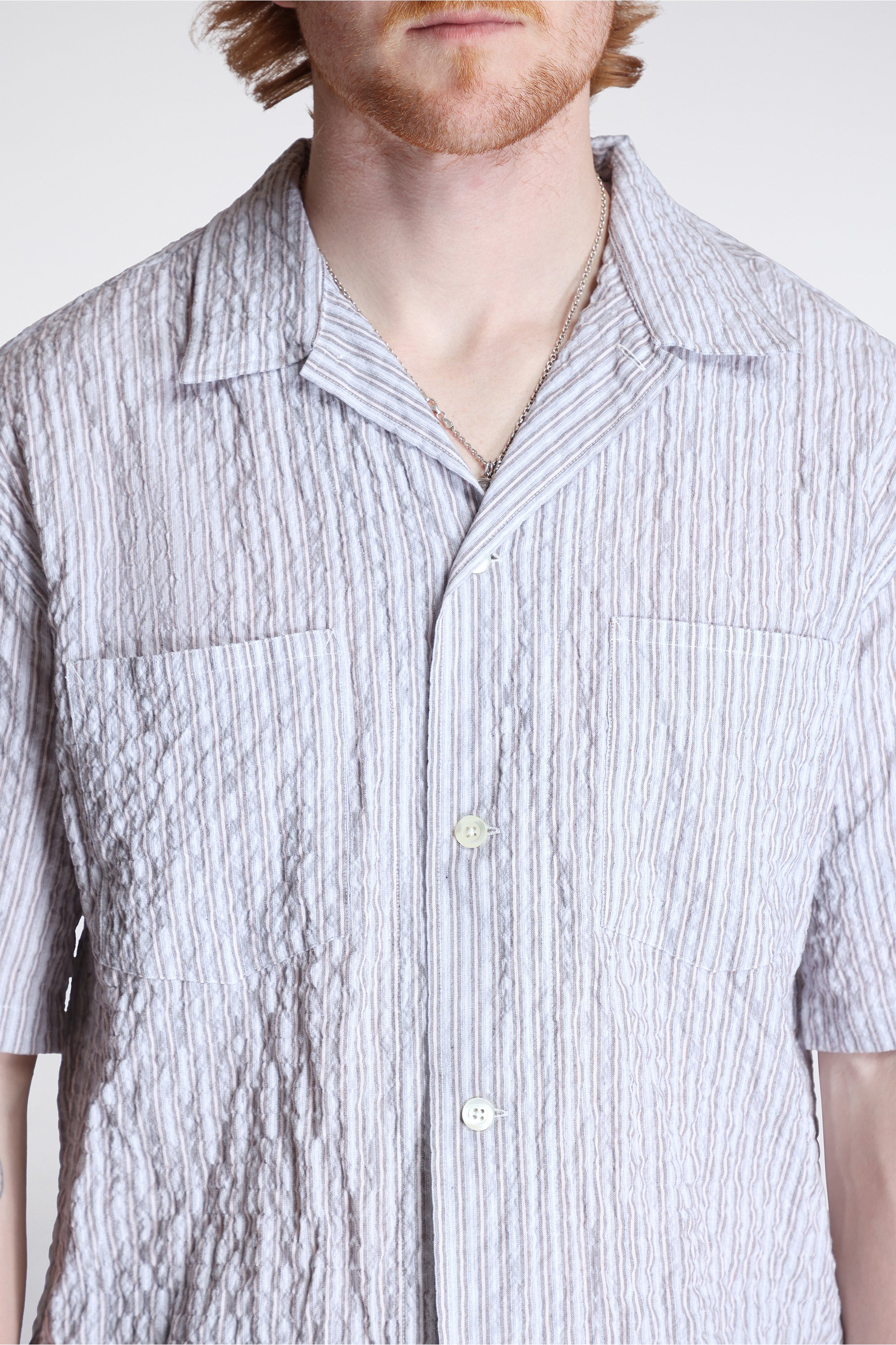 Mols Striped SS Camp Shirt Multi Color Stripe