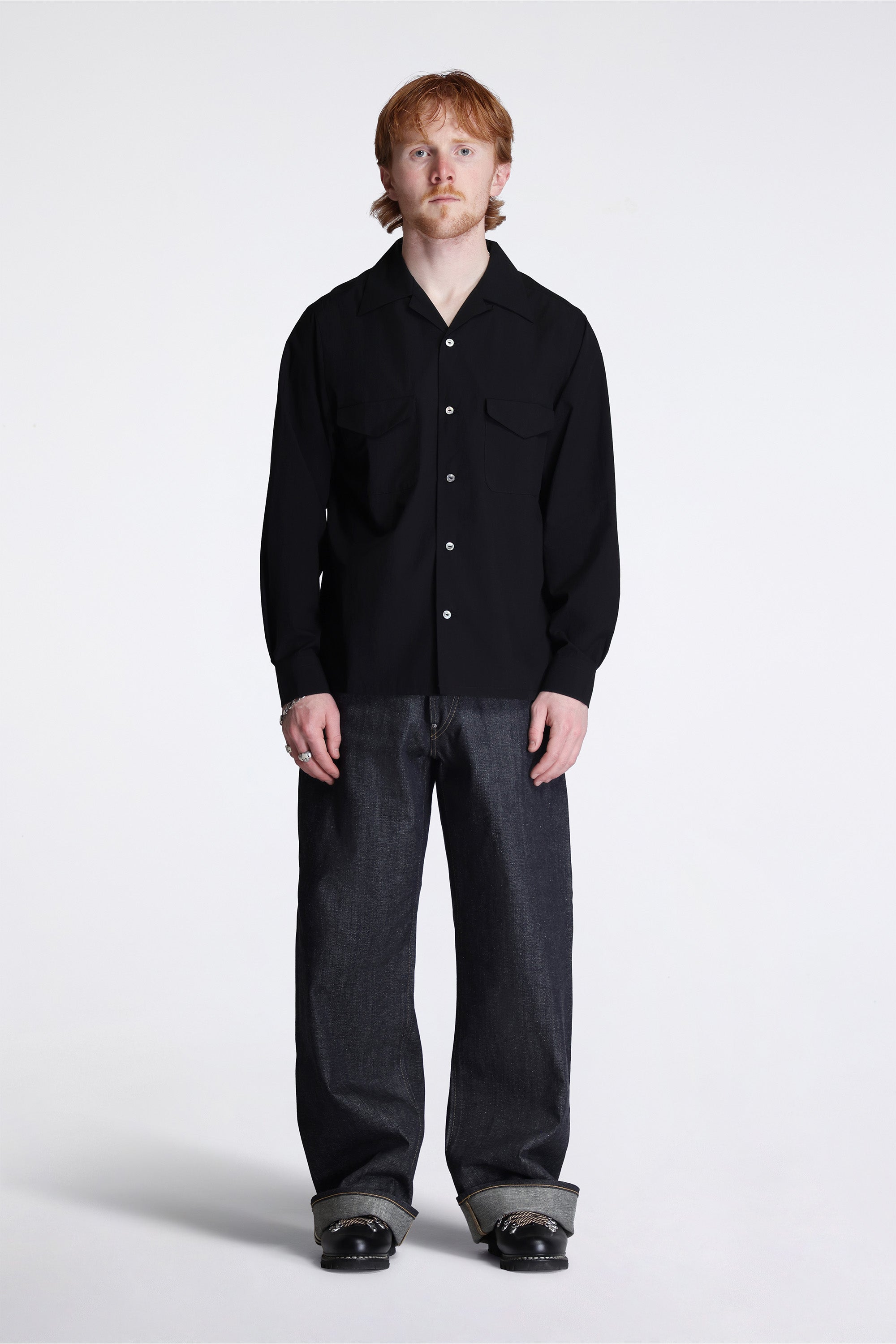 Lot.101 Open Collar Shirt Black