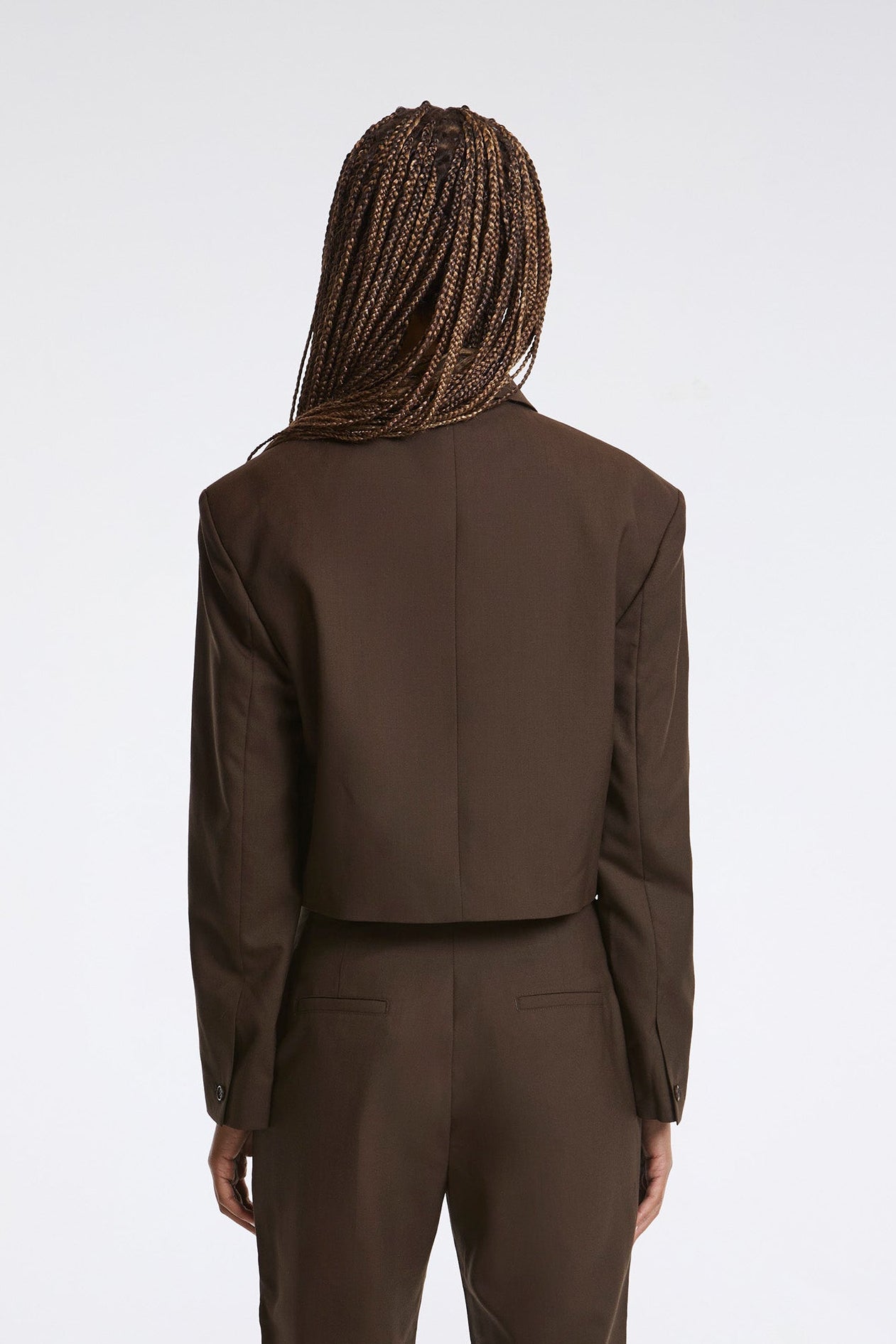 Wool Short Jacket Khaki Brown