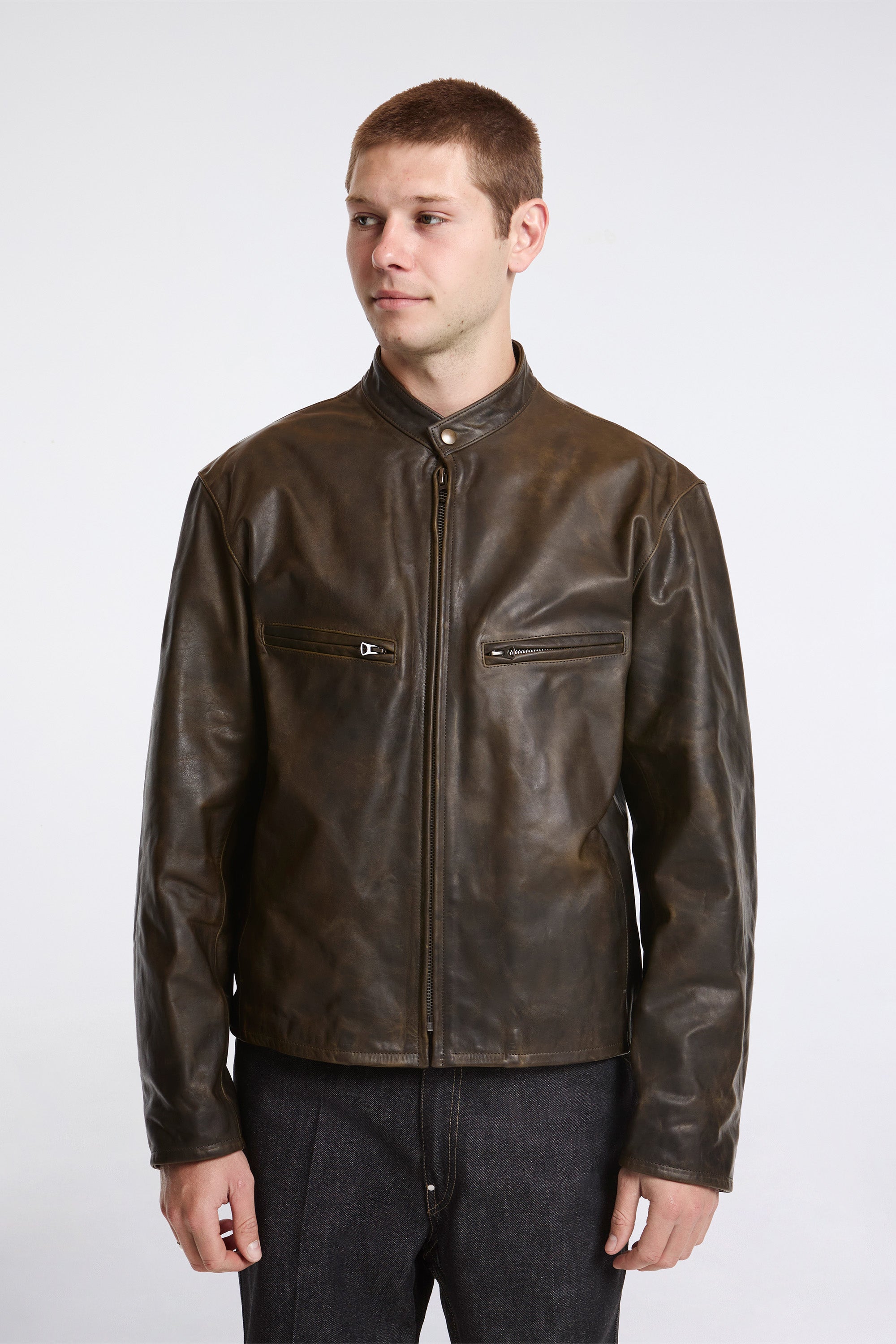 Boxy Biker Jacket Bronze