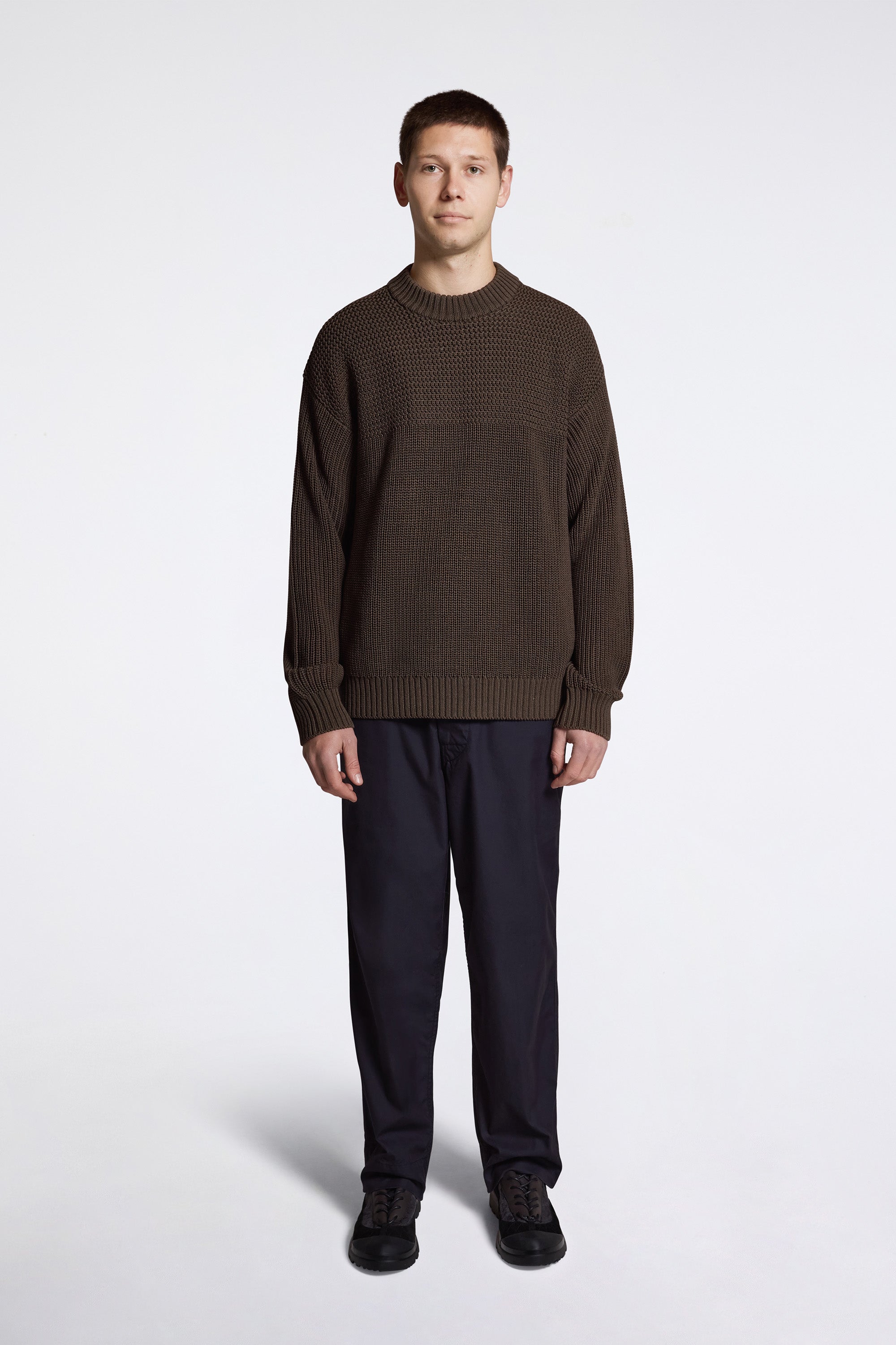 Nordhavn Racked Cotton Sweater Turkisk Coffee