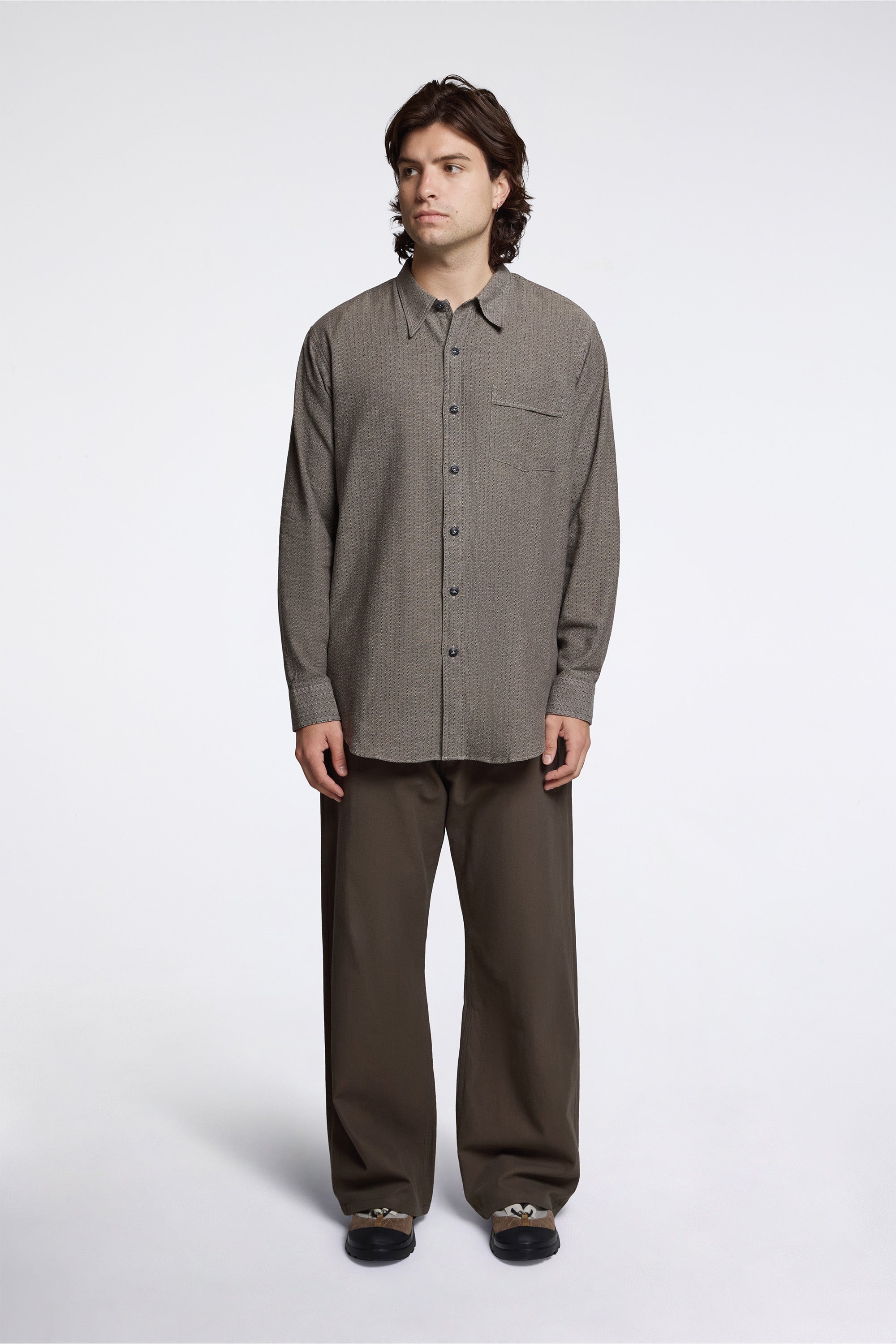 Lot.106 Narrow Collar Shirt Charcoal