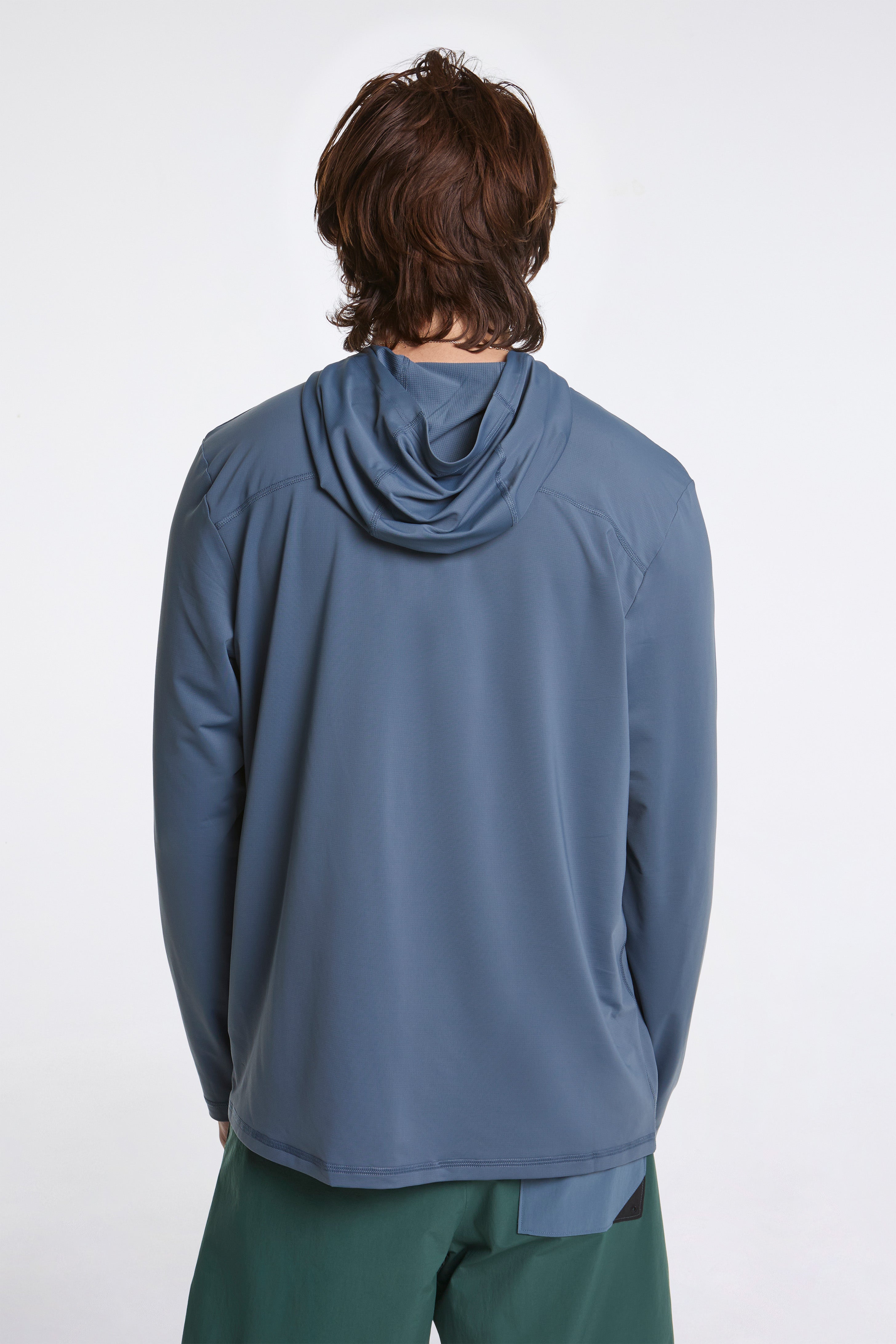 Sun Hoodie Mens Stone Blue
