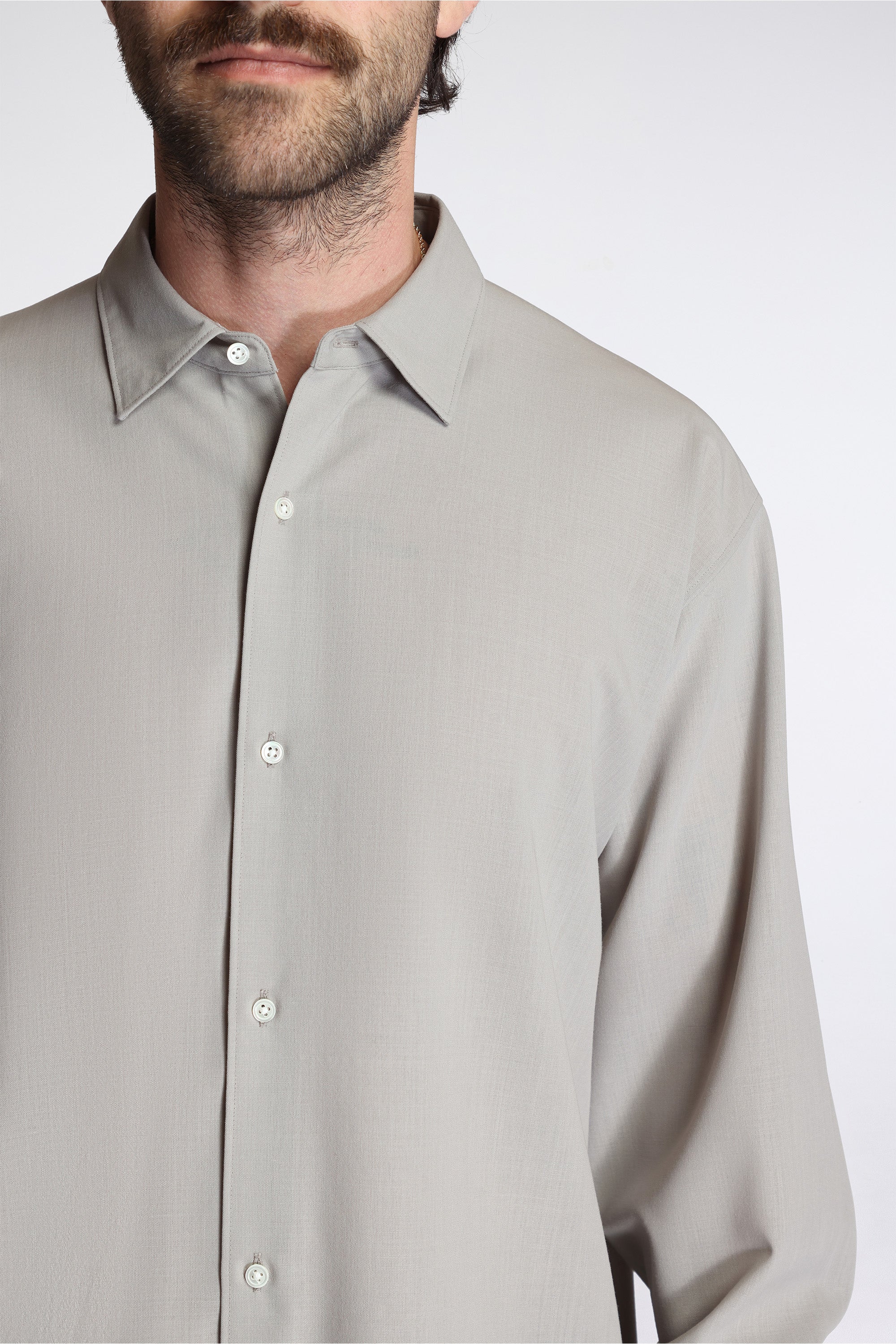 High Twisted Wool Relax Shirt Arid Beige